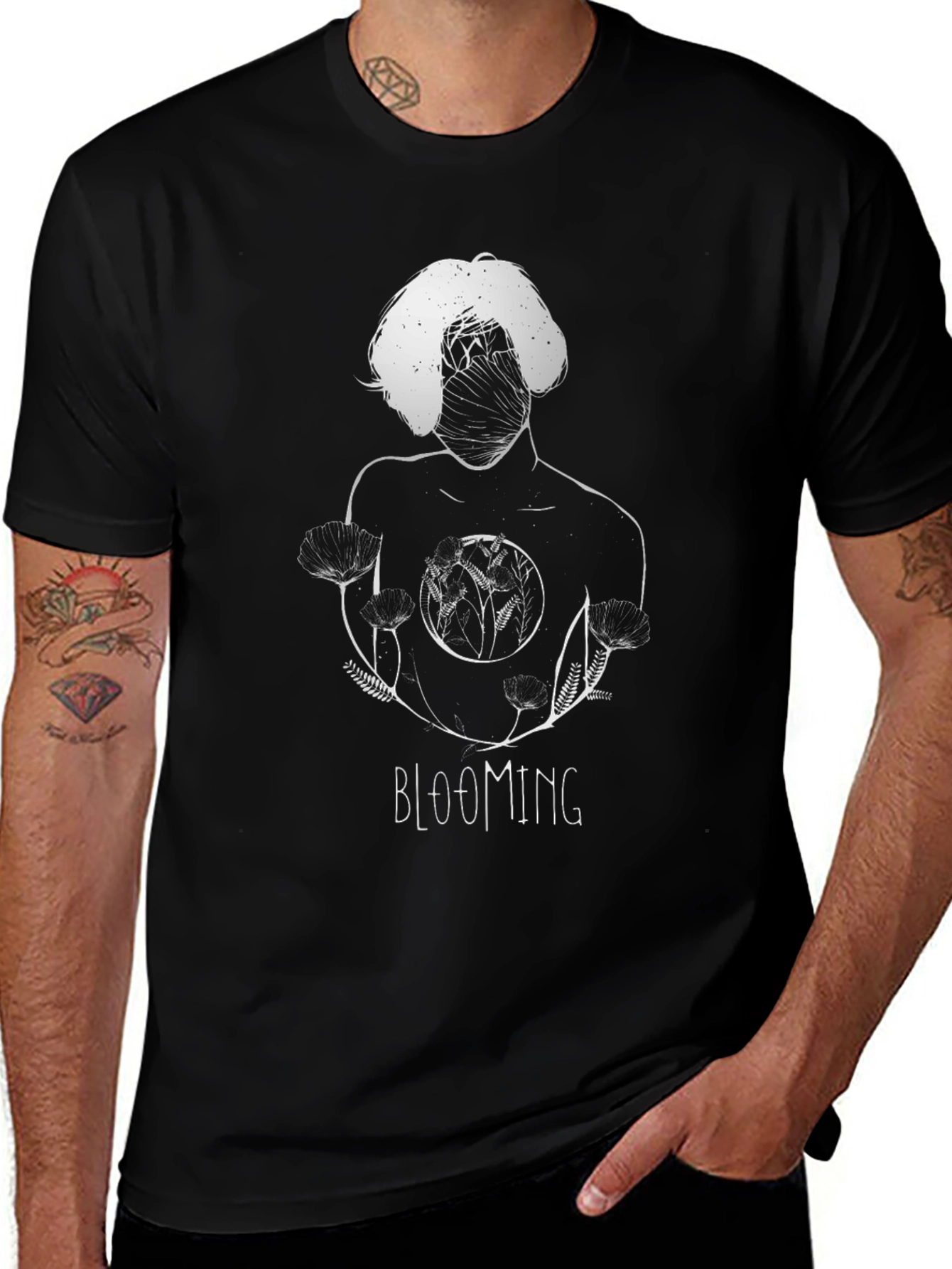 Variant 8 of Blooming Graphic Print Black T-Shirt