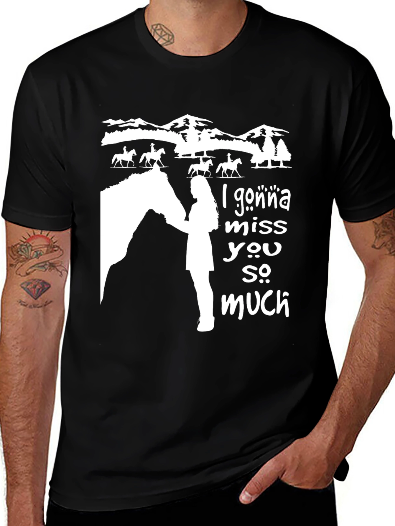Equestrian 'I Gonna Miss You So Much' Black T-Shirt