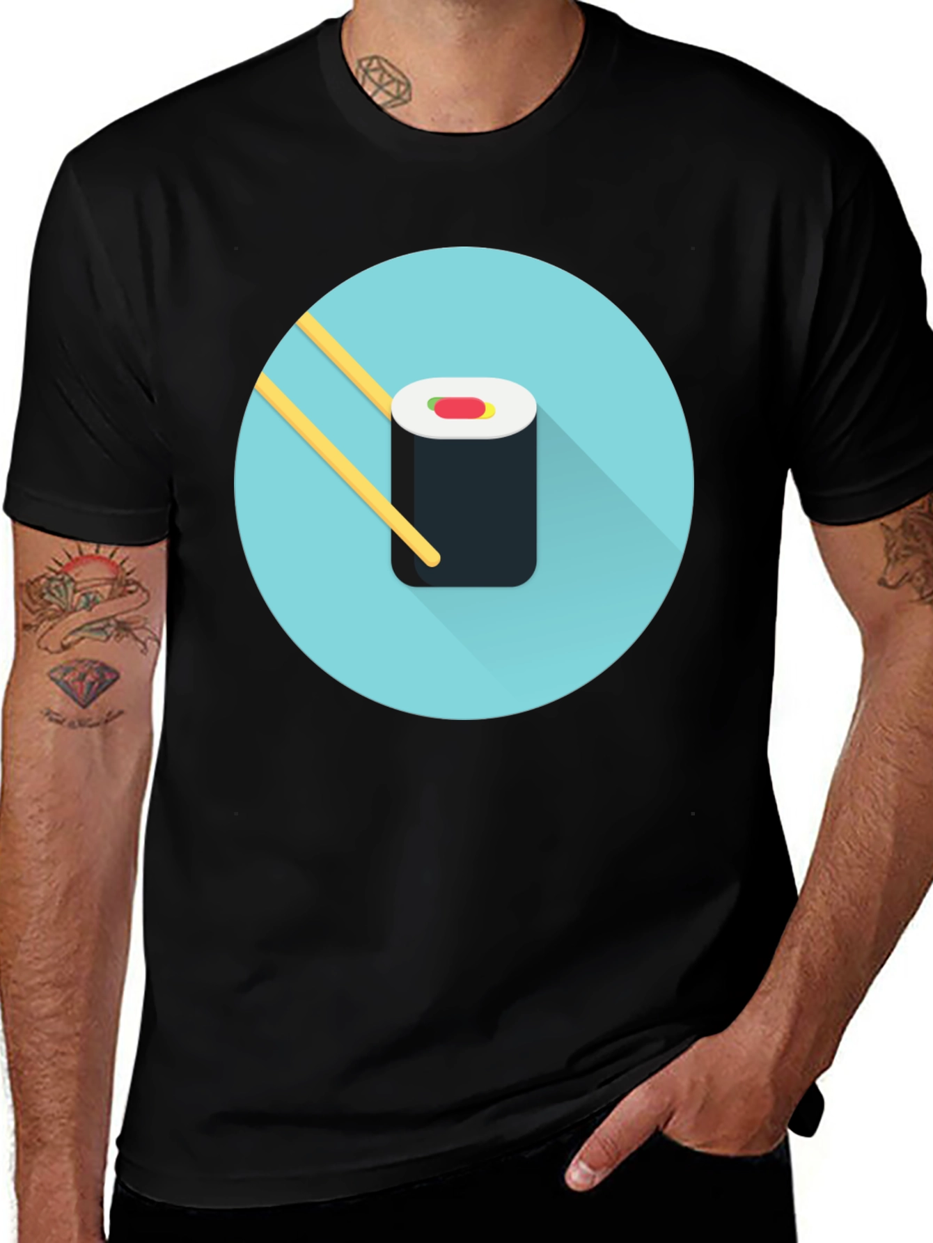 Sushi Roll Graphic Tee - Foodie T-Shirt