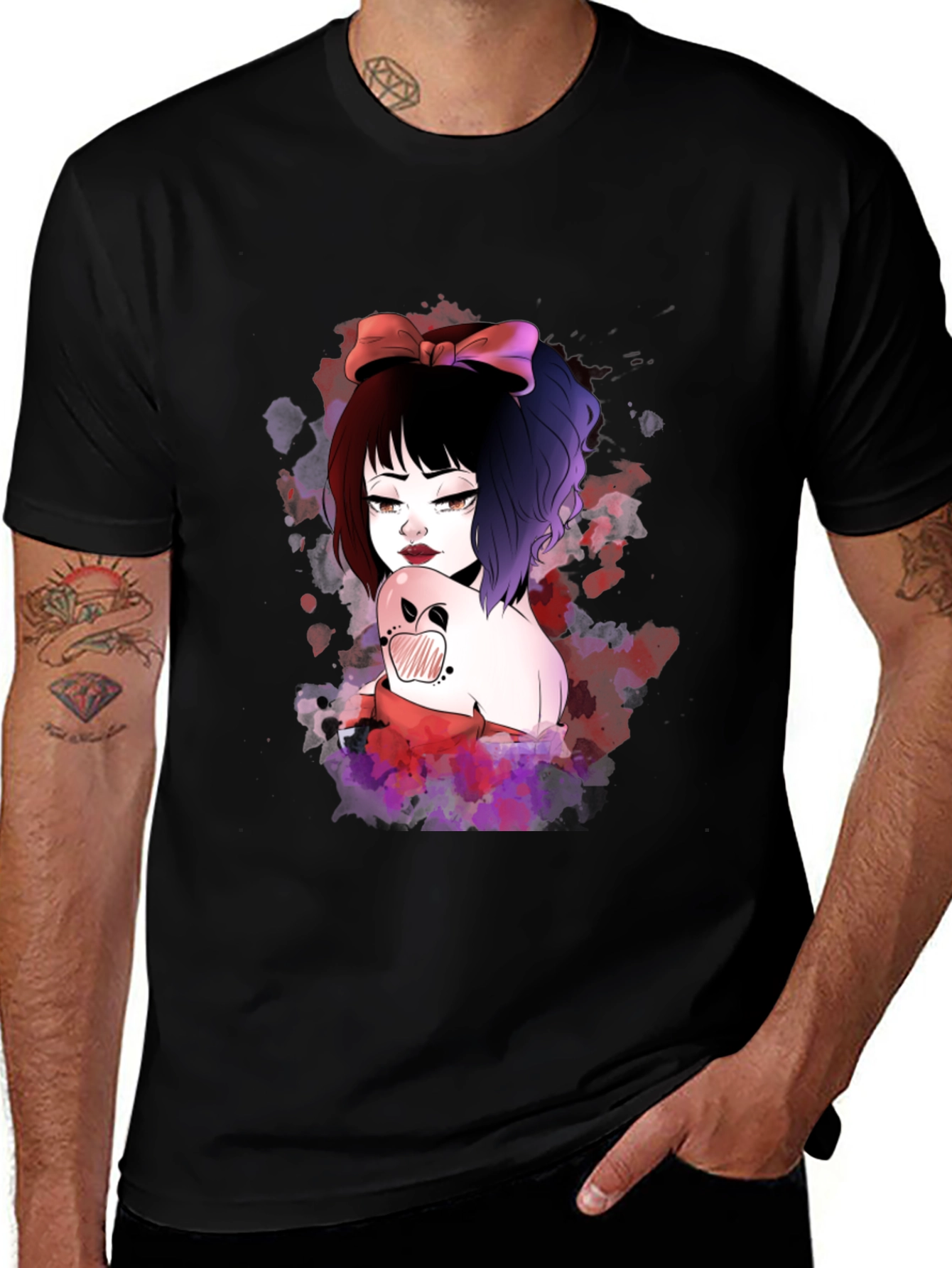 Variant 22 of Gothic Anime Girl Black T-Shirt