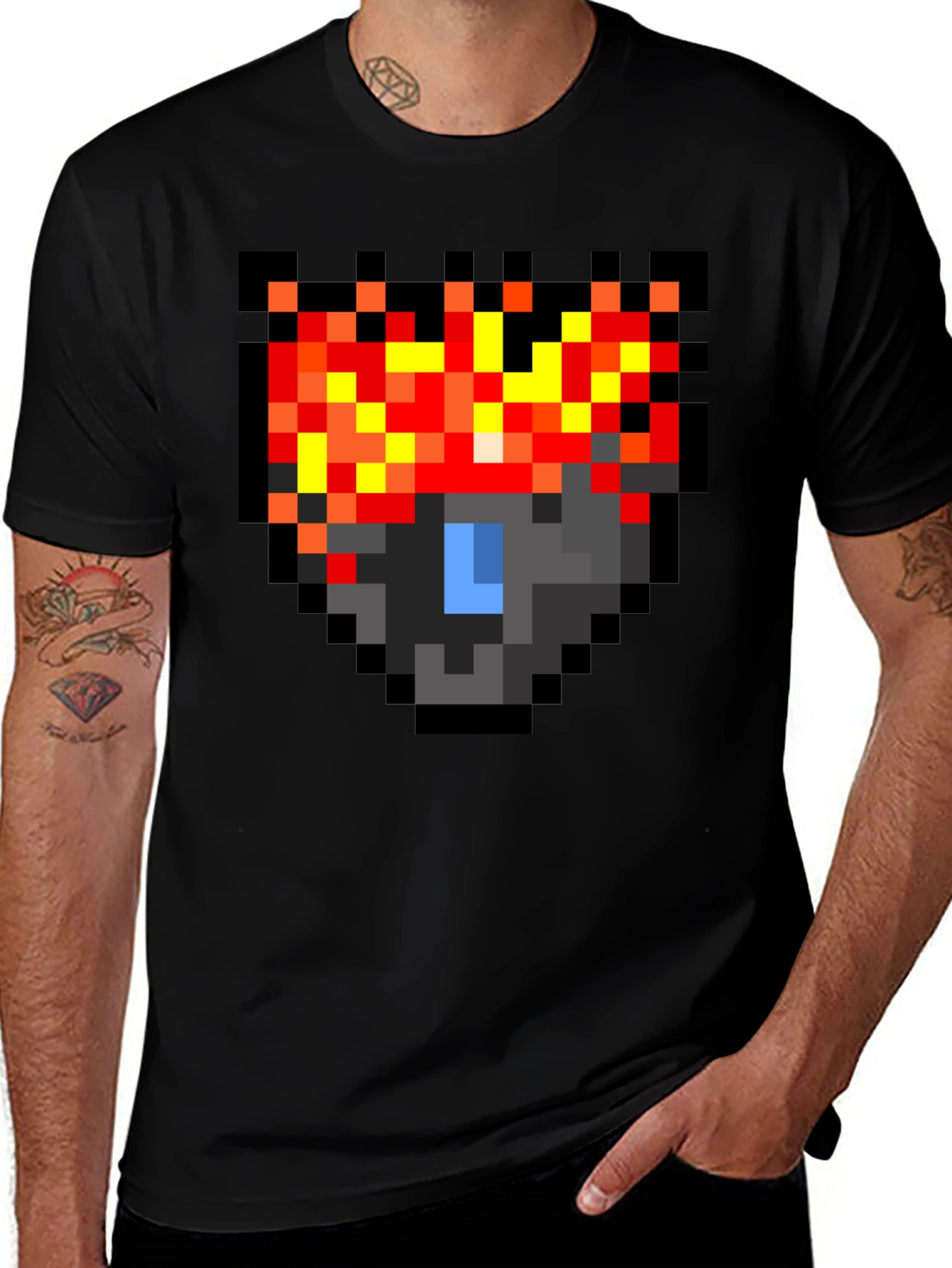 Variant 8 of Pixel Art Lava Creature T-Shirt
