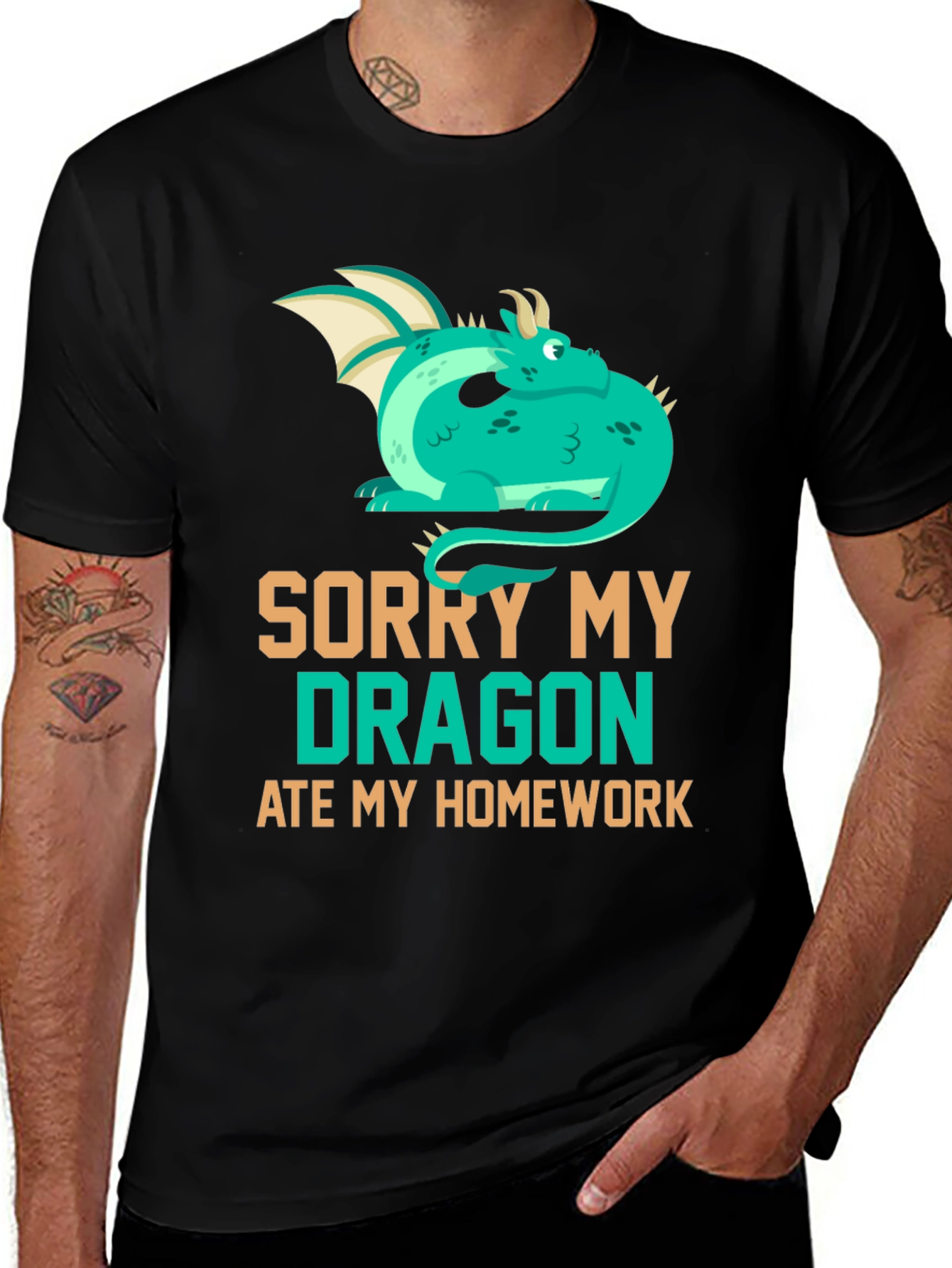 Variant 10 of Funny Dragon Ate My Homework T-Shirt