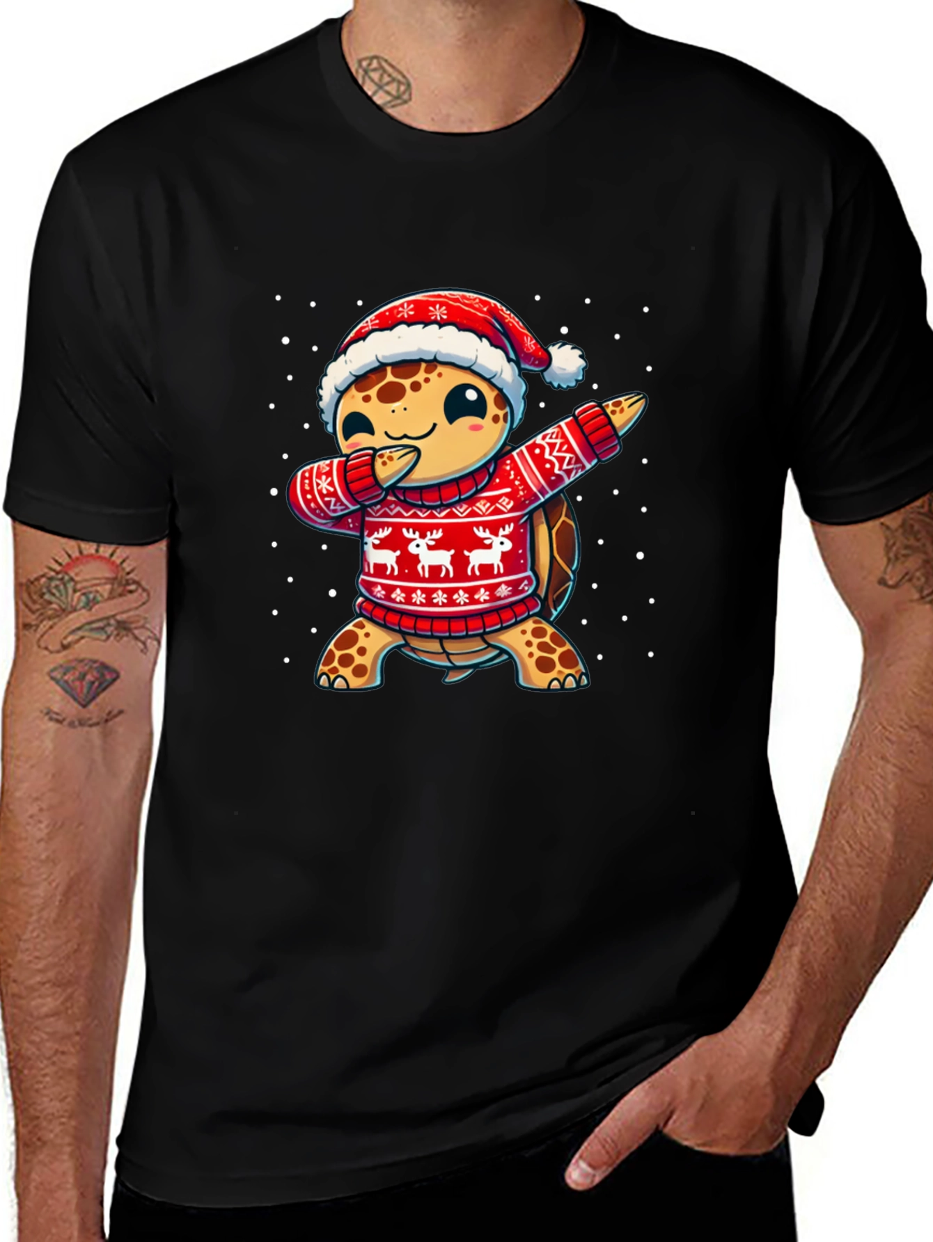 Variant 9 of Festive Turtle Dab T-Shirt