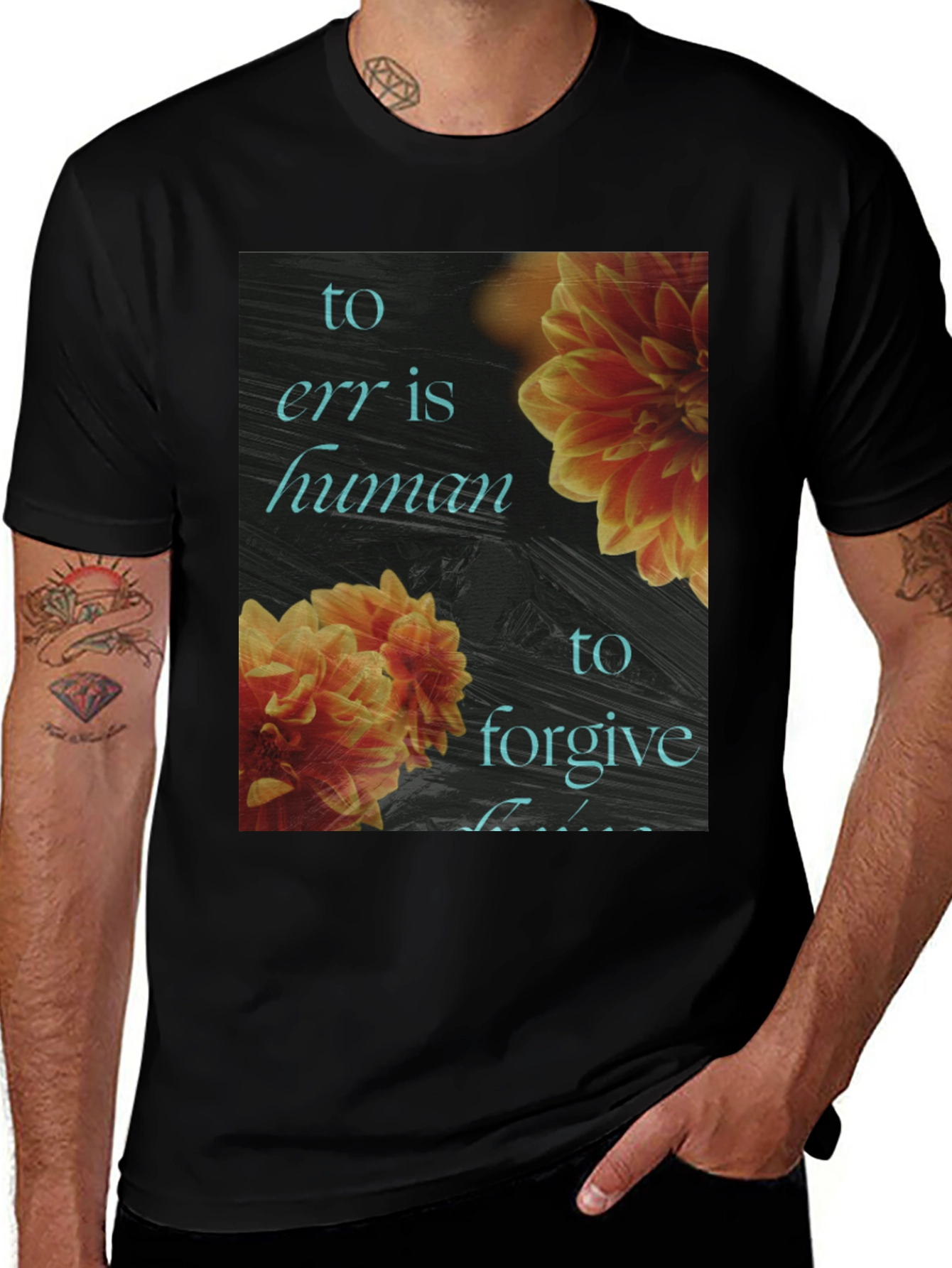 Variant 24 of Floral To Err is Human Graphic Tee