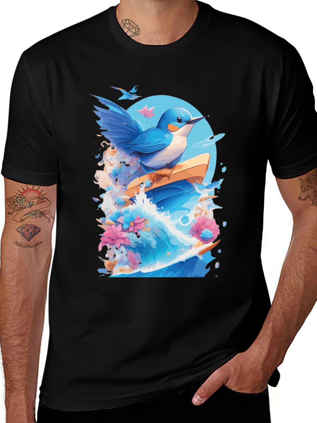 Variant 20 of Blue Bird Wave Graphic T-Shirt