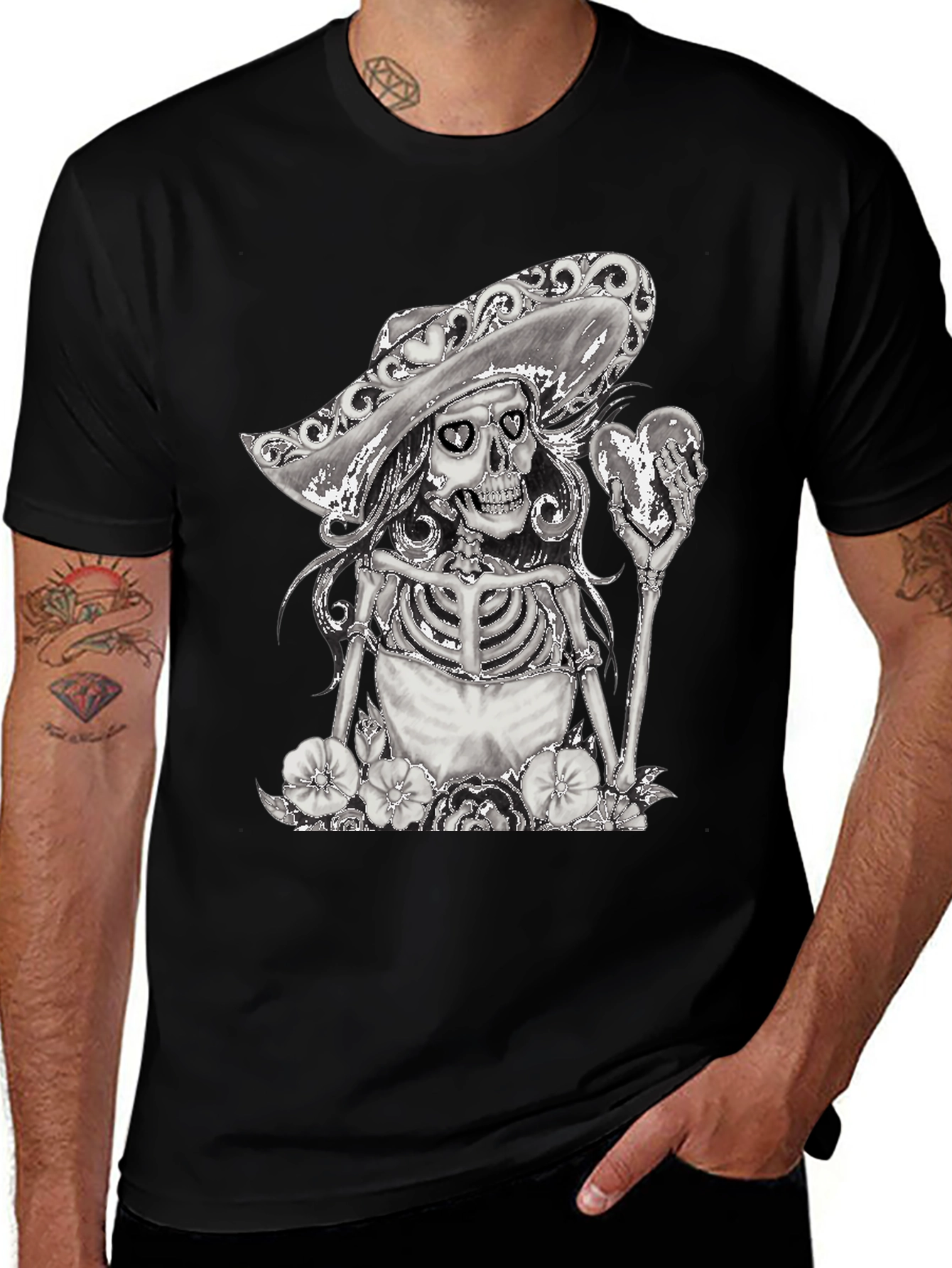 Variant 30 of Skeleton Senorita T-Shirt - Dia de los Muertos