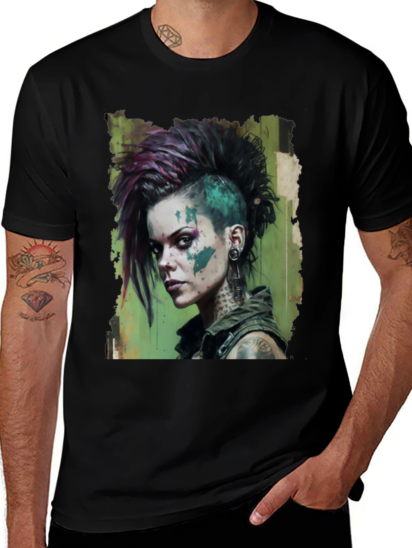 Variant 29 of Edgy Punk Rock Girl Graphic Tee