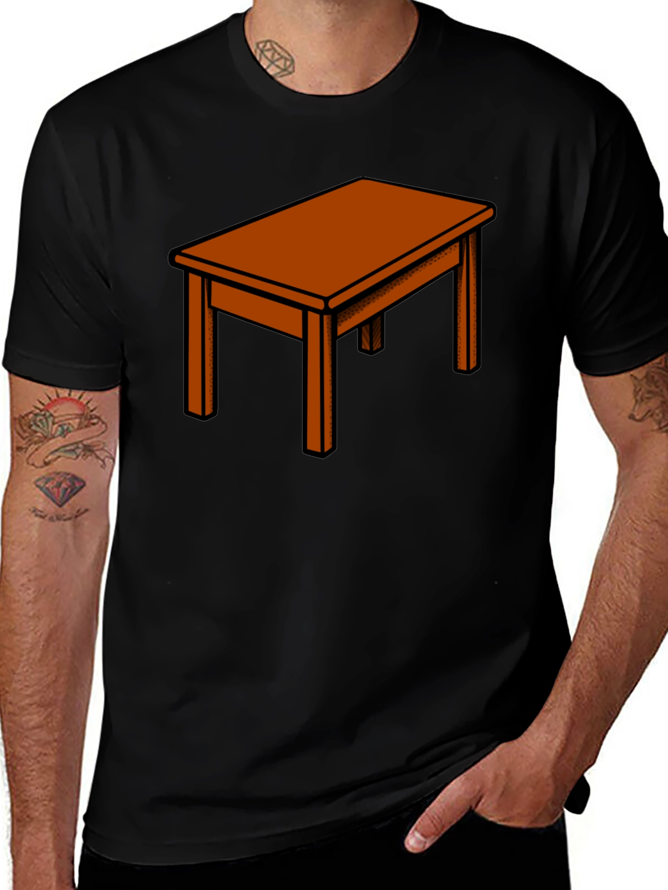 Black Table Graphic Tee - Unique Design main image