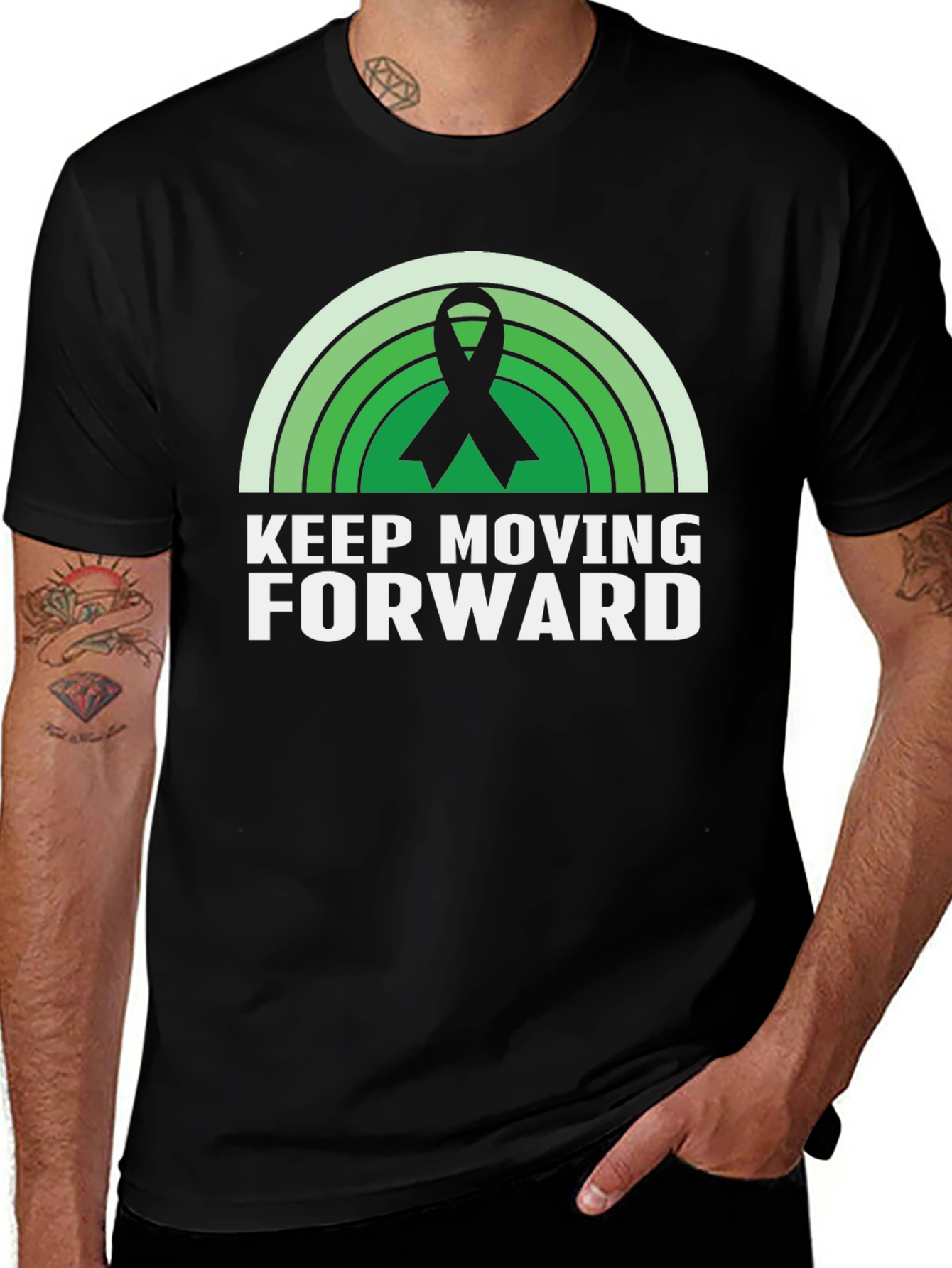 Variant 20 of Keep Moving Forward Awareness Ribbon Graphic Tee