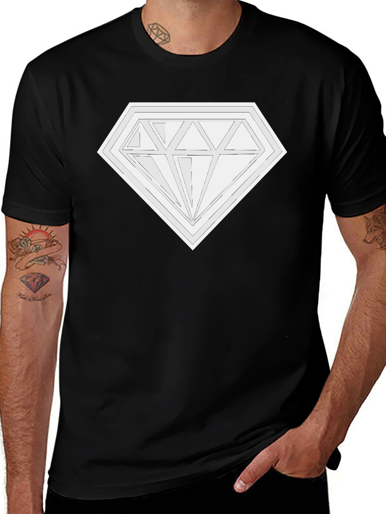 Variant 26 of Diamond Graphic Black T-Shirt