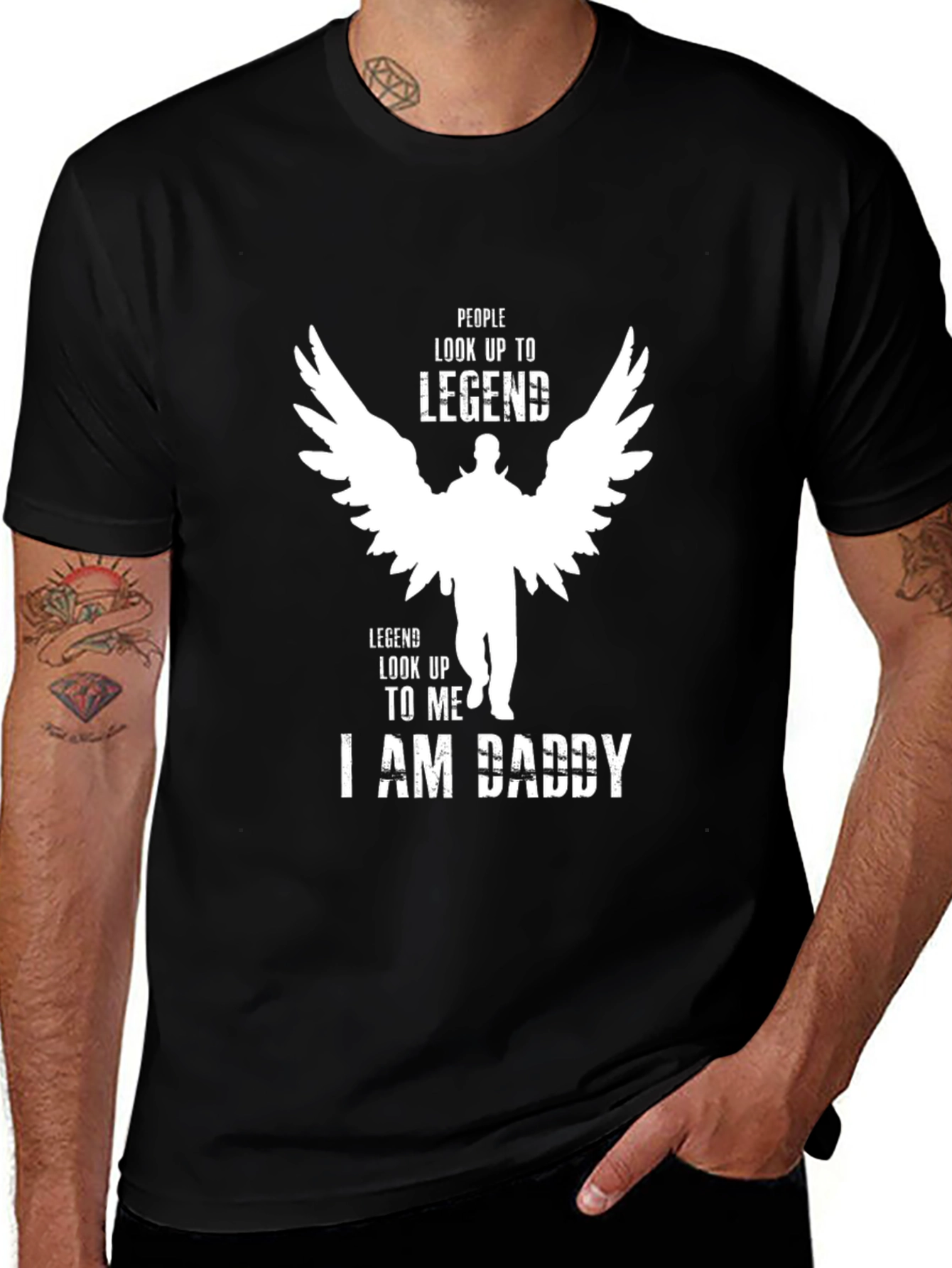 Variant 23 of Legend Daddy Graphic Tee - Black Crew Neck