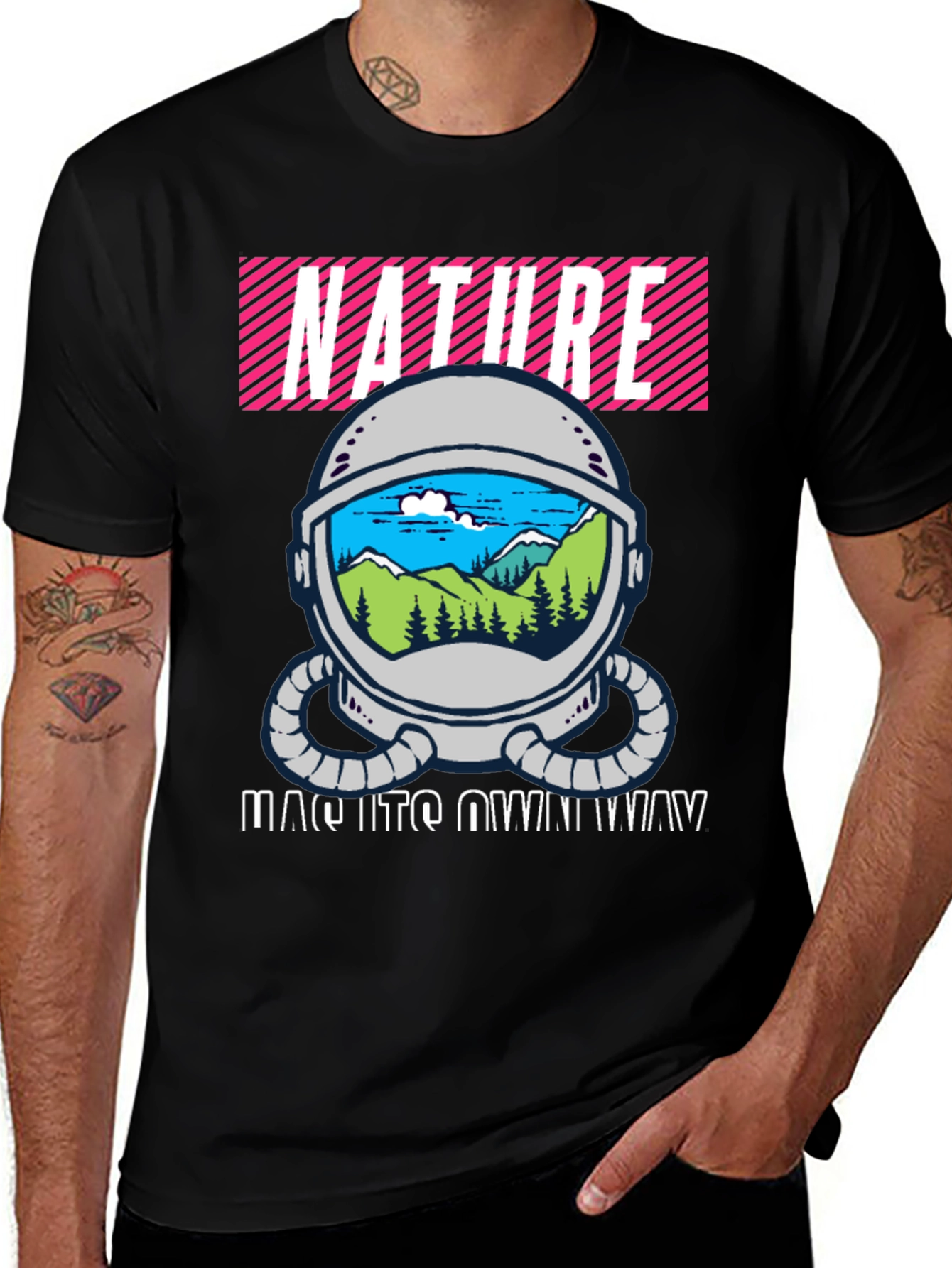 Variant 26 of Nature Astronaut Helmet Graphic T-Shirt
