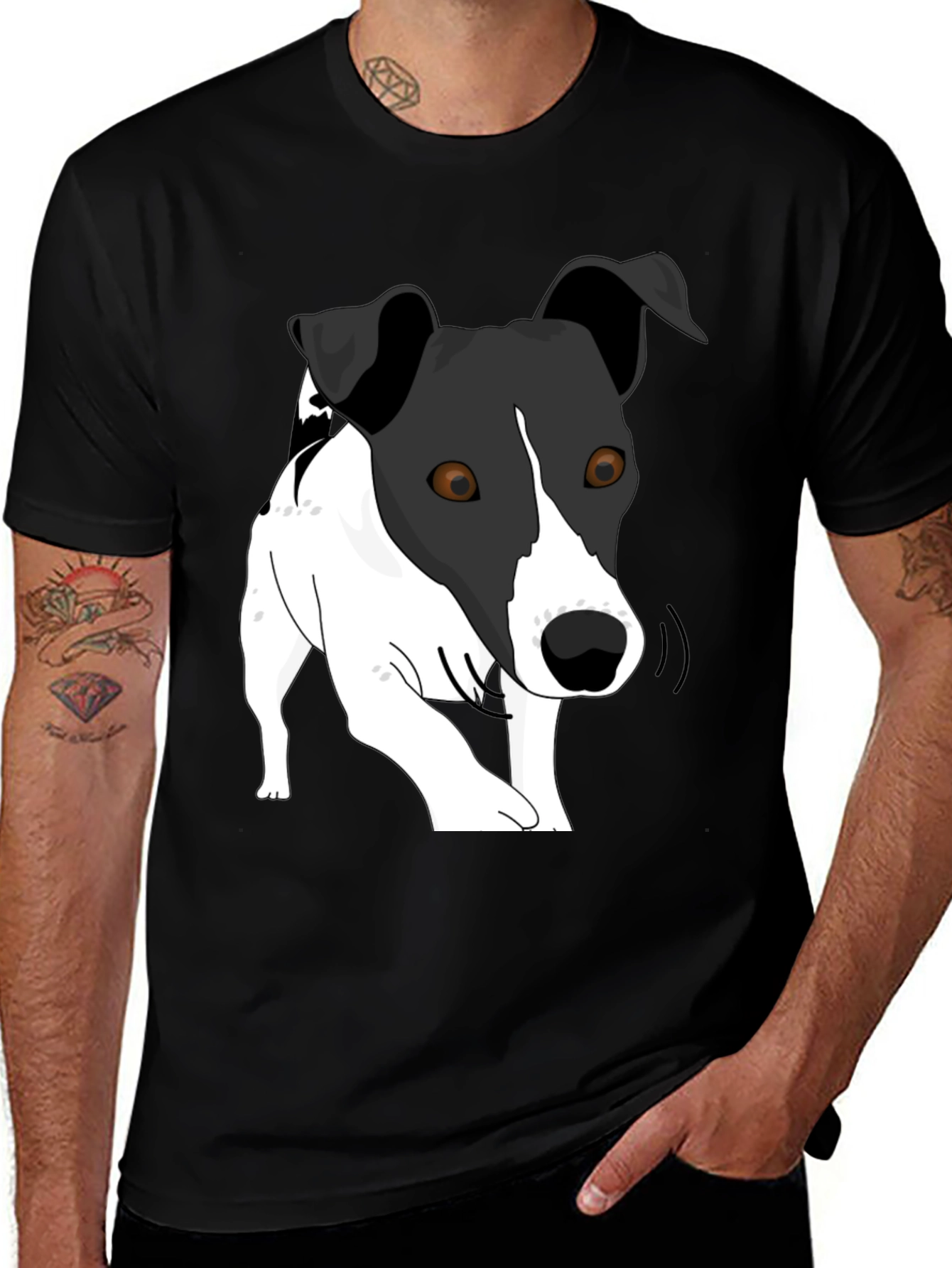 Variant 9 of Dog Graphic Black Tee - Stylish Canine Design