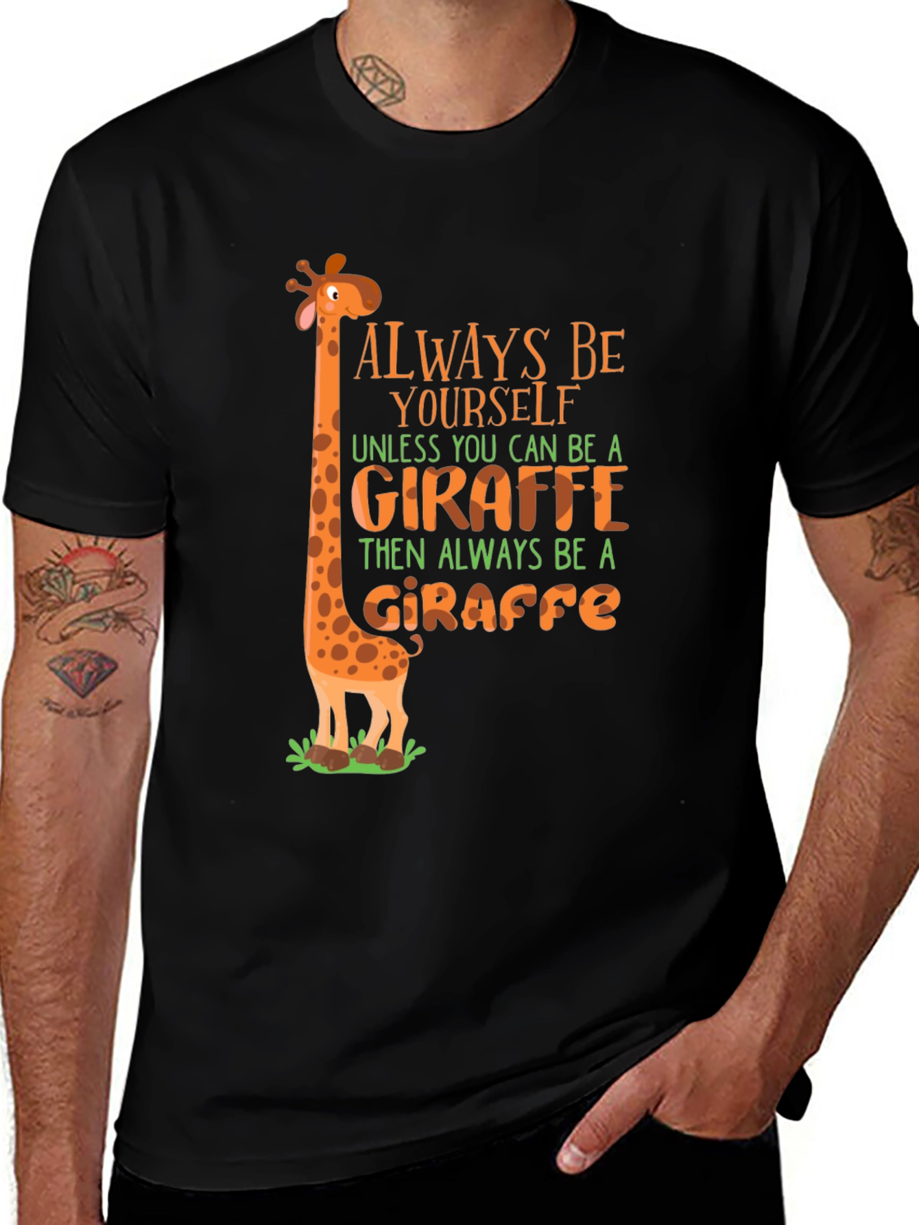 Variant 12 of Always Be Yourself Giraffe Graphic T-Shirt