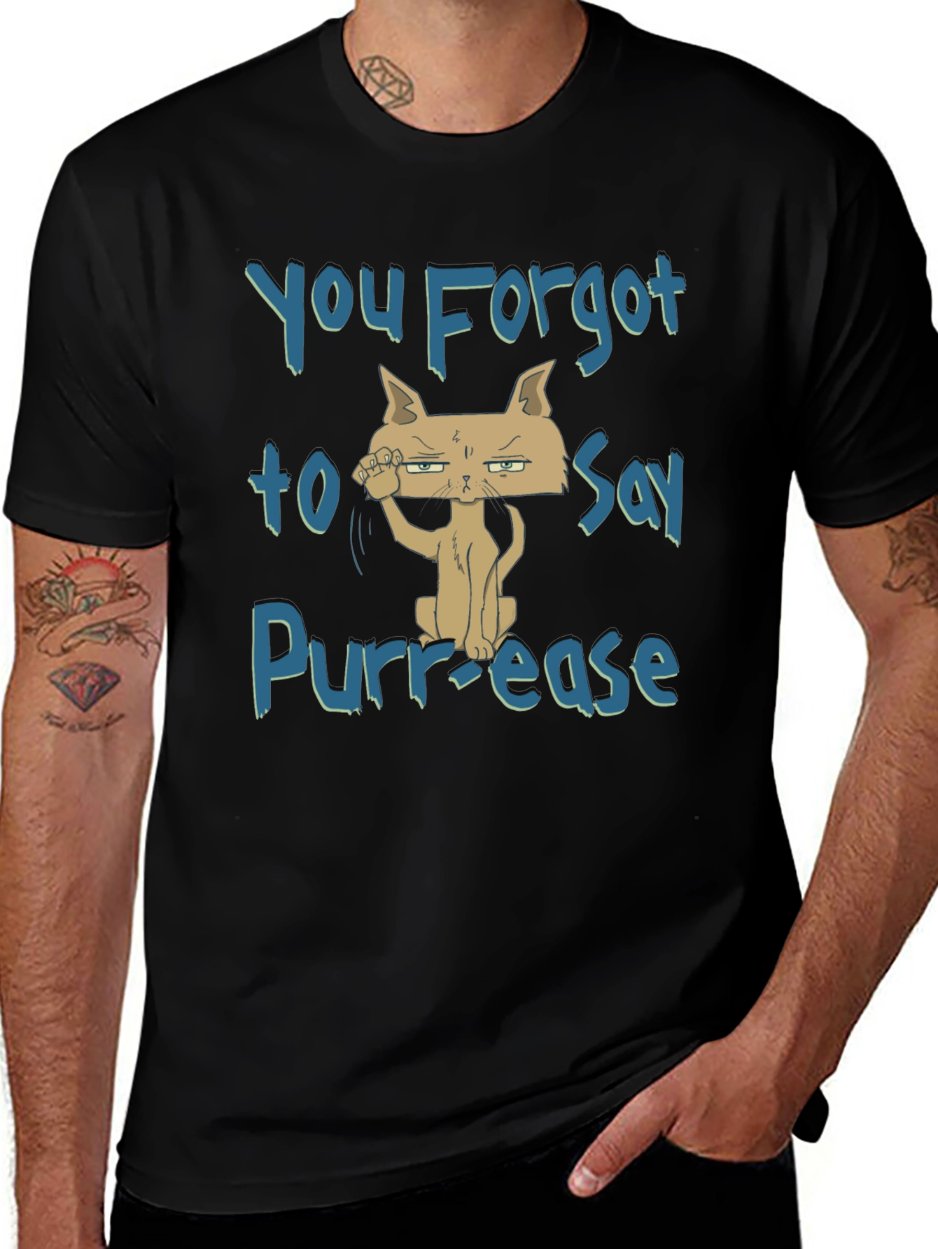 Variant 26 of Funny Cat T-Shirt: You Forgot to Say Purr-ease!