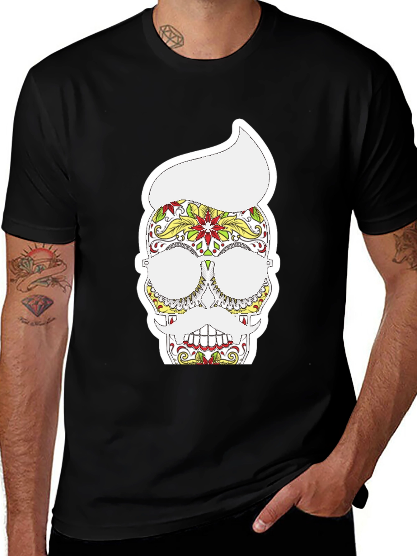 Variant 14 of Sugar Skull T-Shirt - Day of the Dead Style