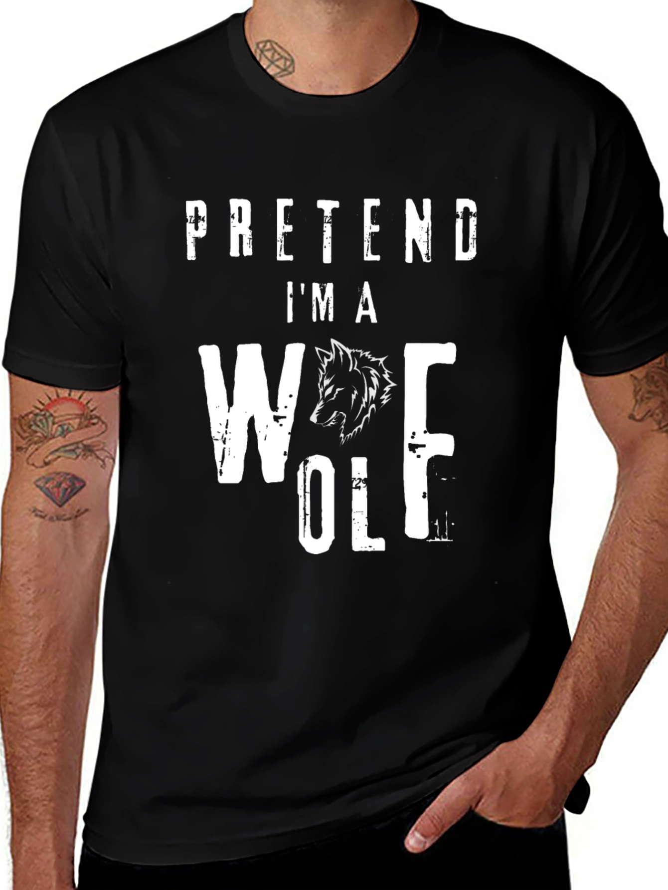 Variant 9 of Pretend I'm A Wolf Funny Graphic T-Shirt