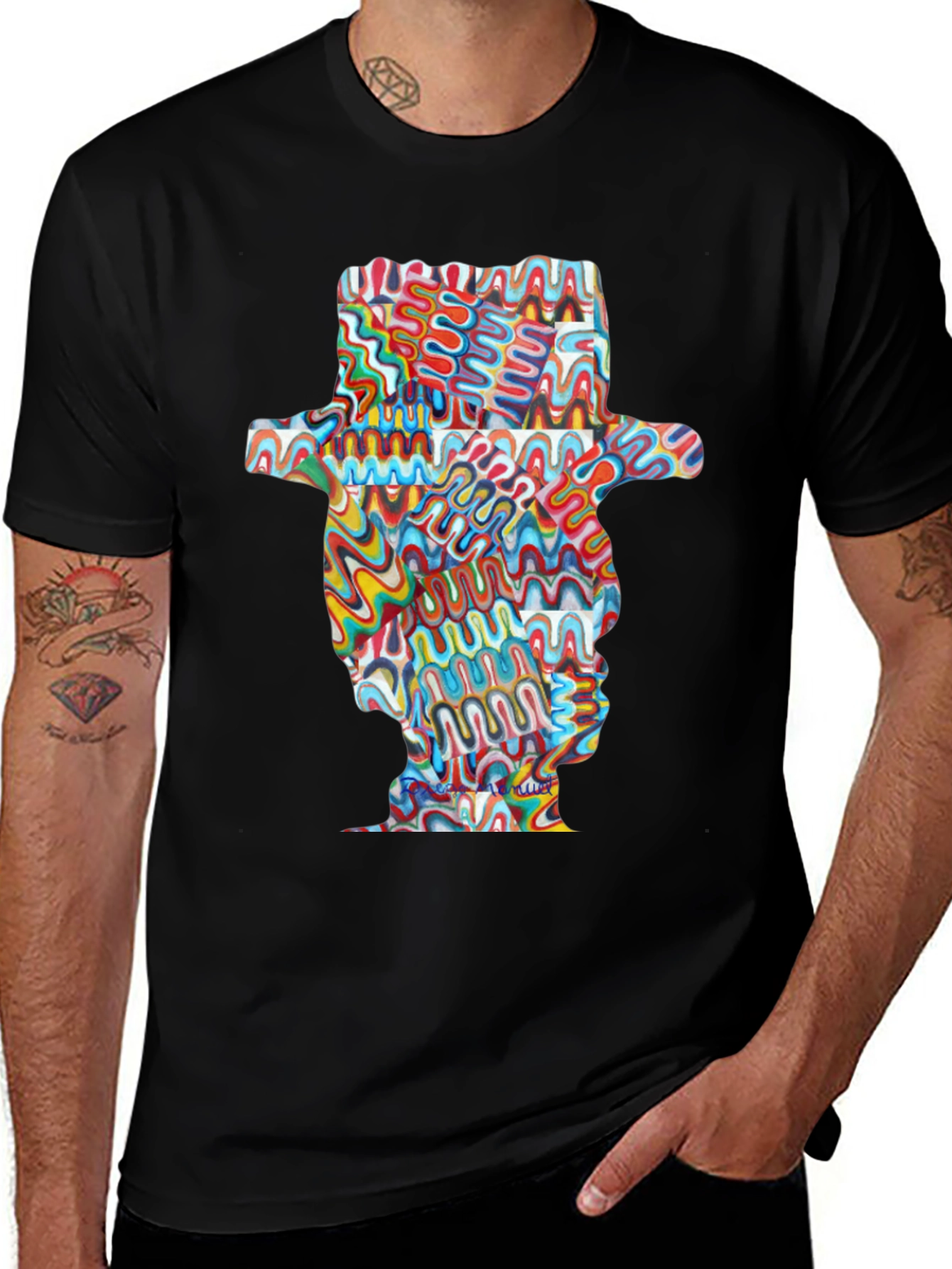 Variant 26 of Abstract Pop Art Silhouette T-Shirt