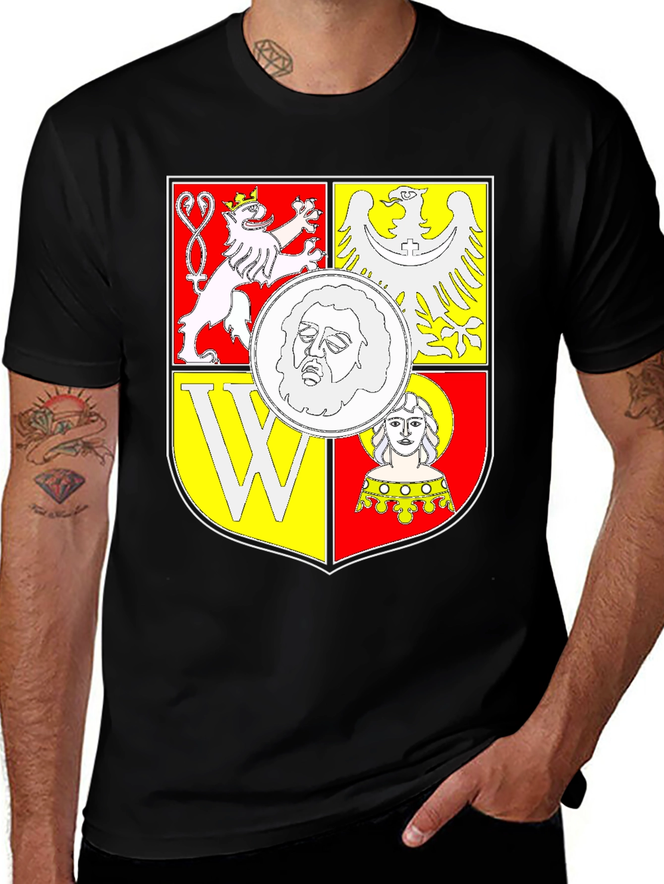 Warsaw Poland Coat of Arms T-Shirt - Classic Black Tee
