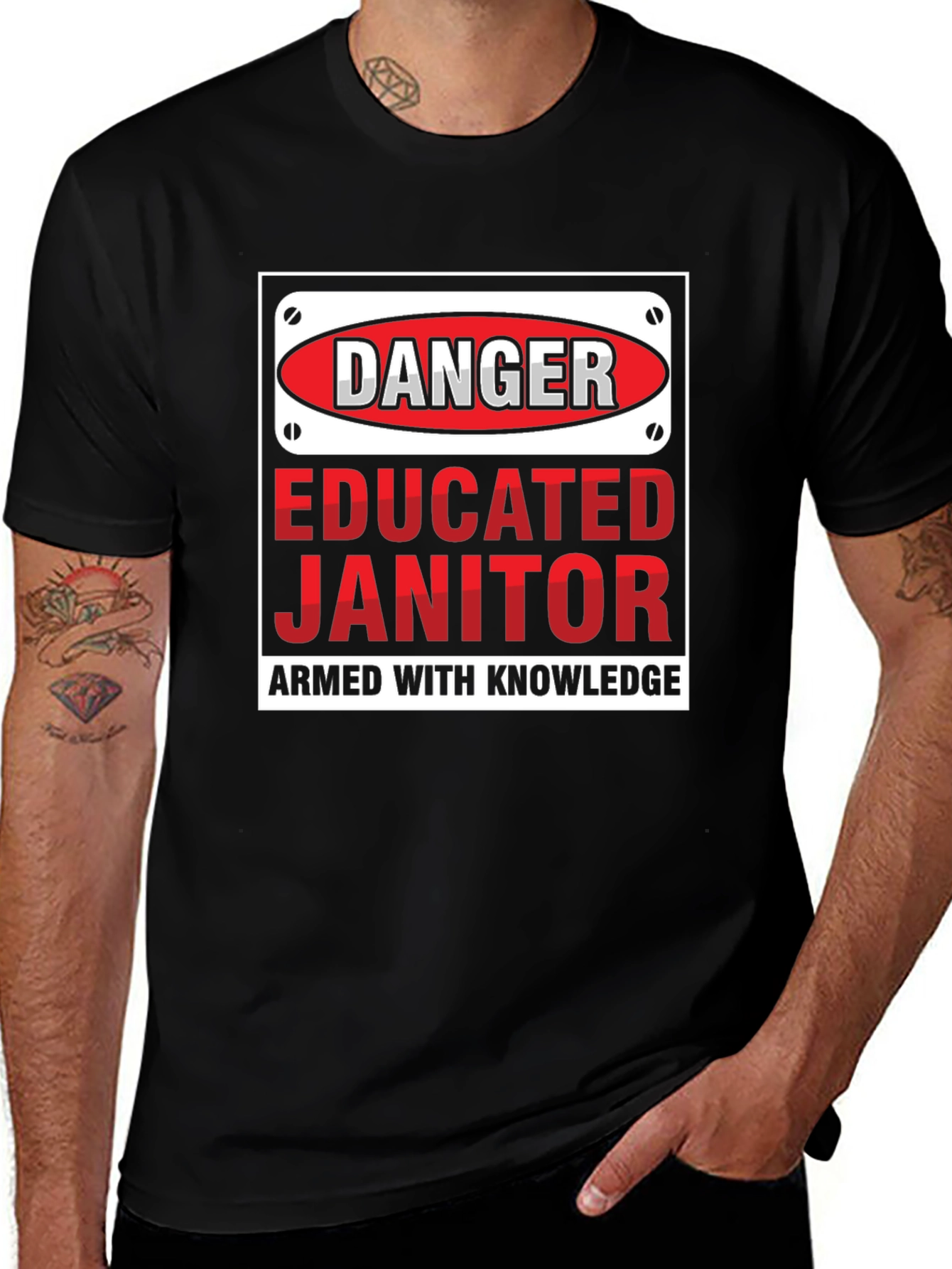 Variant 4 of Danger Educated Janitor Graphic Tee