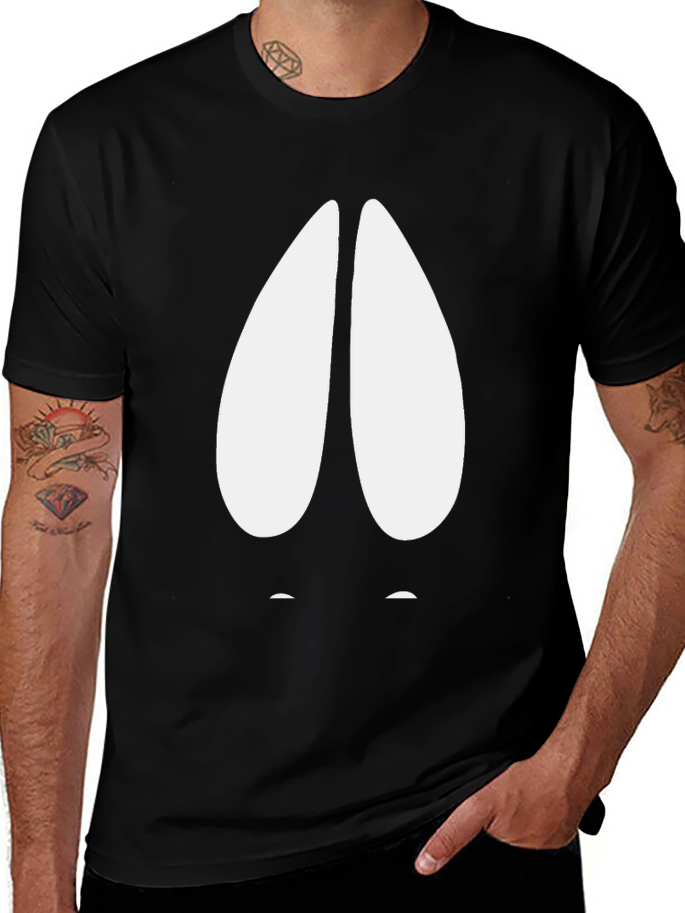 Variant 5 of Hoof Print Graphic Tee - Men's Black T-Shirt