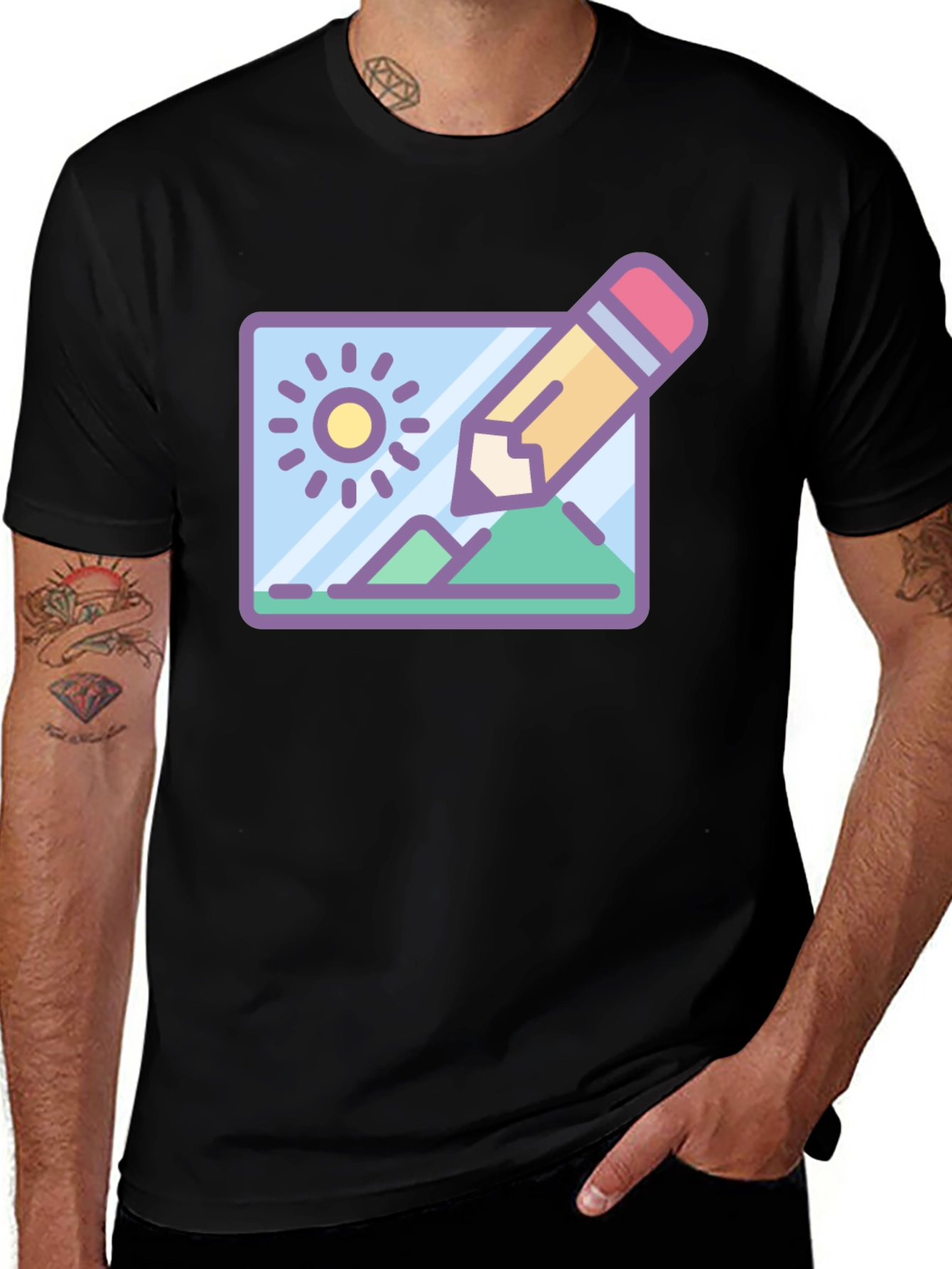 Design Landscape Tee - Artist Drawing T-Shirt