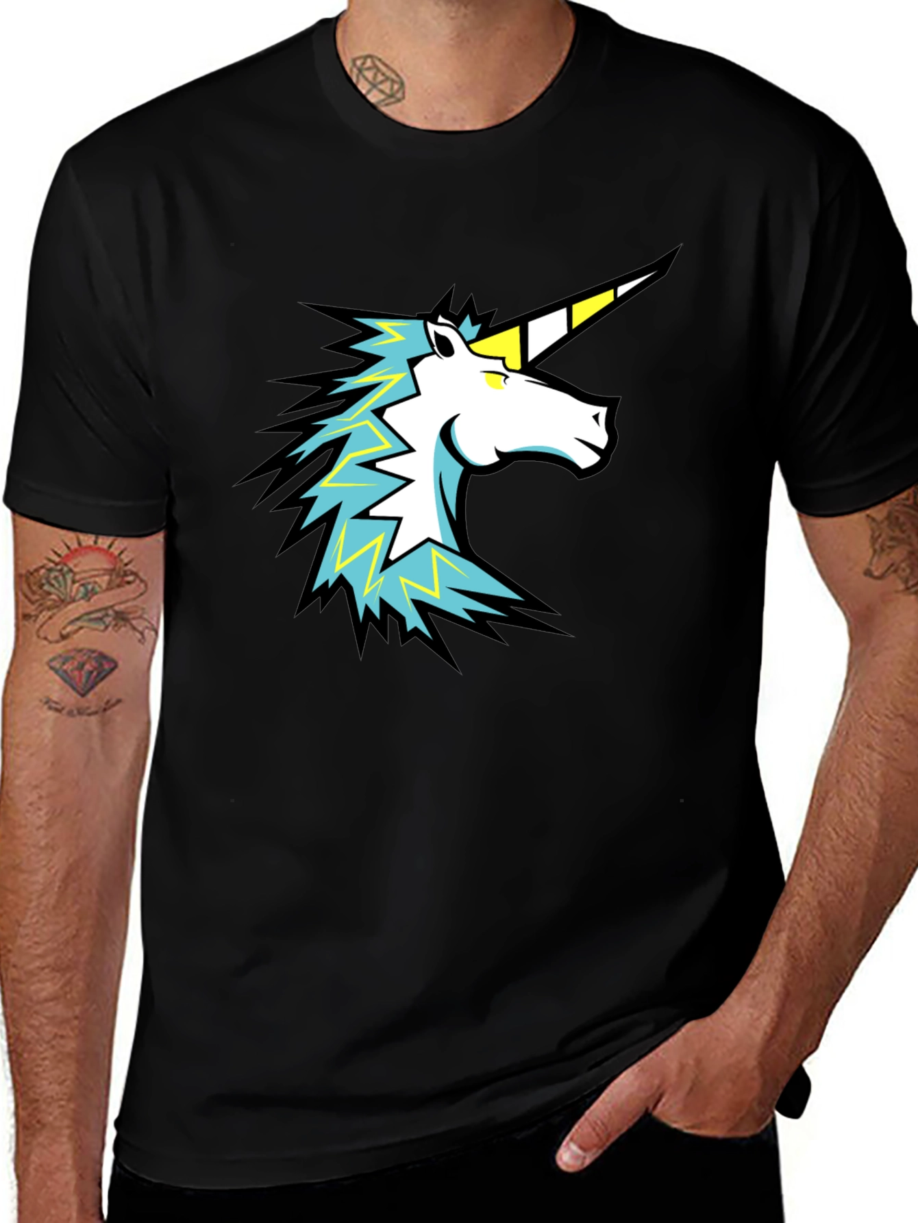 Variant 7 of Unicorn Graphic Black T-Shirt