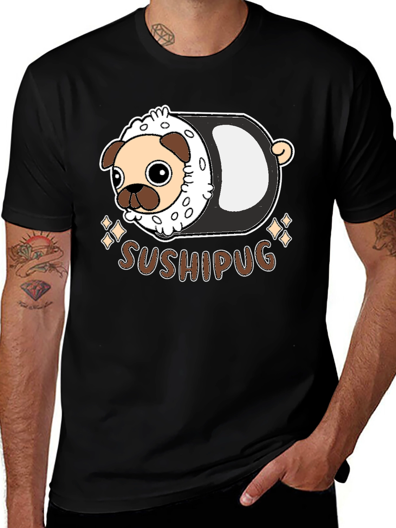Variant 19 of Sushi Pug Graphic T-Shirt