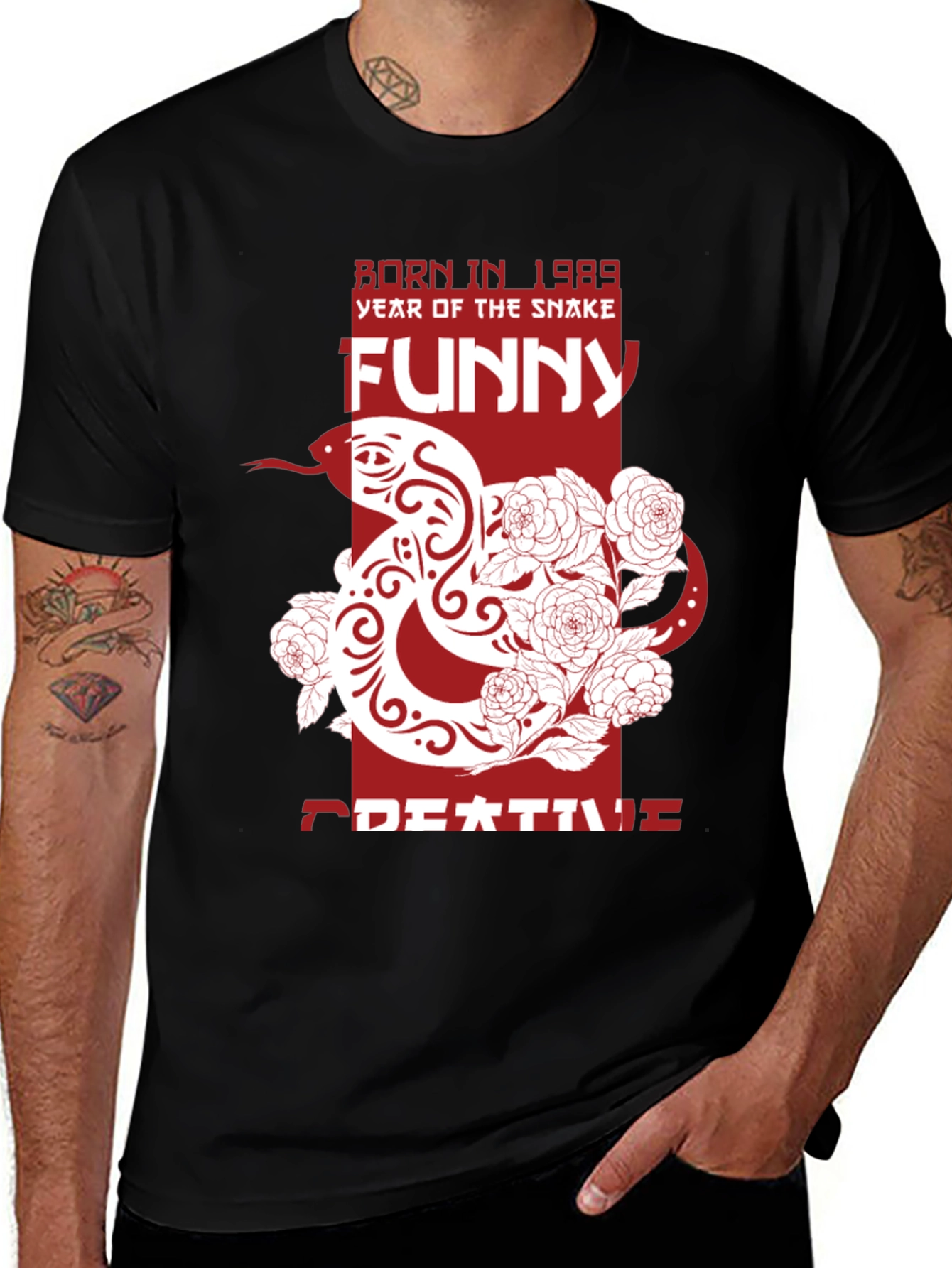Variant 25 of Year of the Snake Funny Graphic T-Shirt