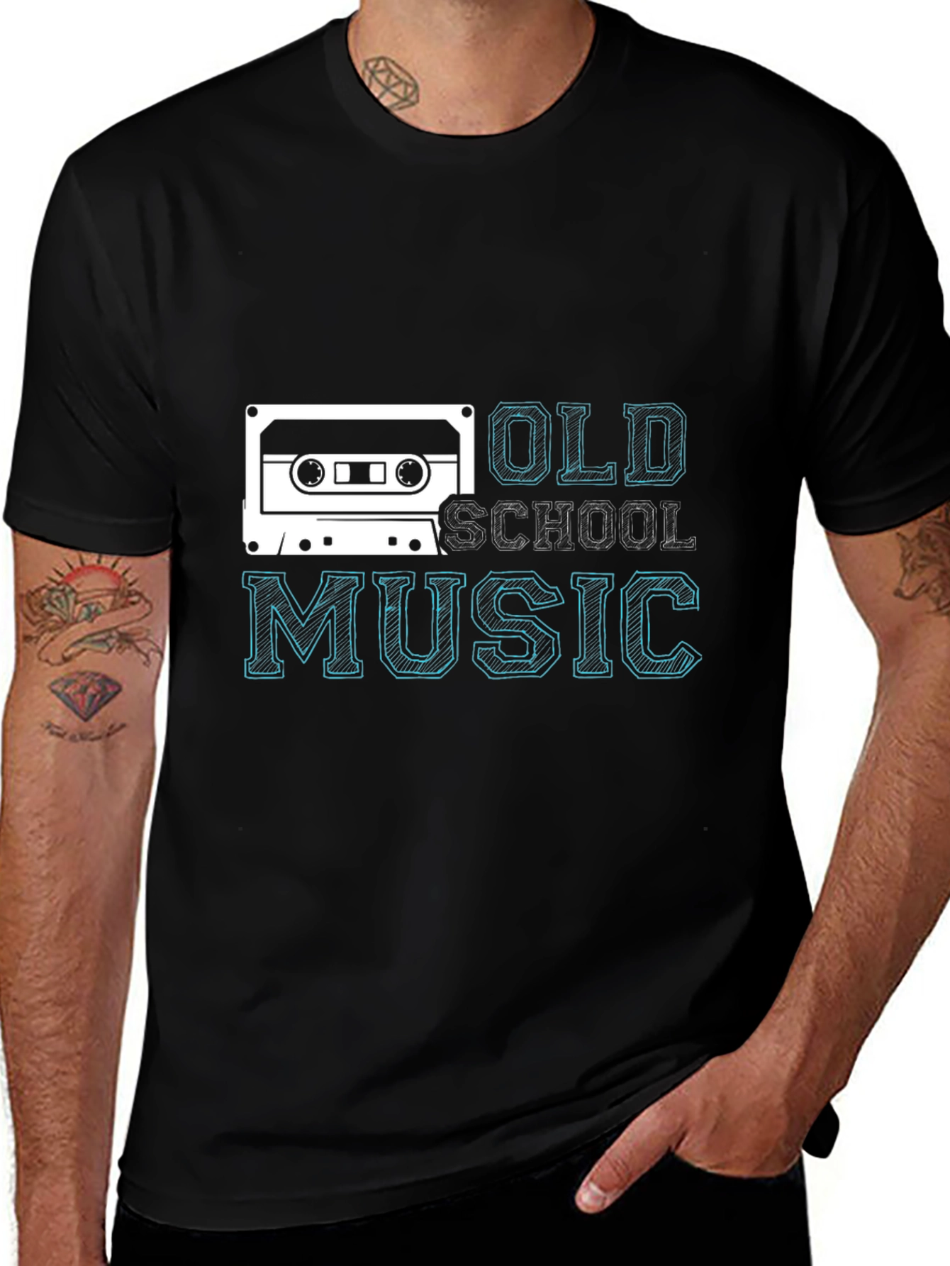 Variant 7 of Retro Cassette Tape "Old School Music" Graphic Tee