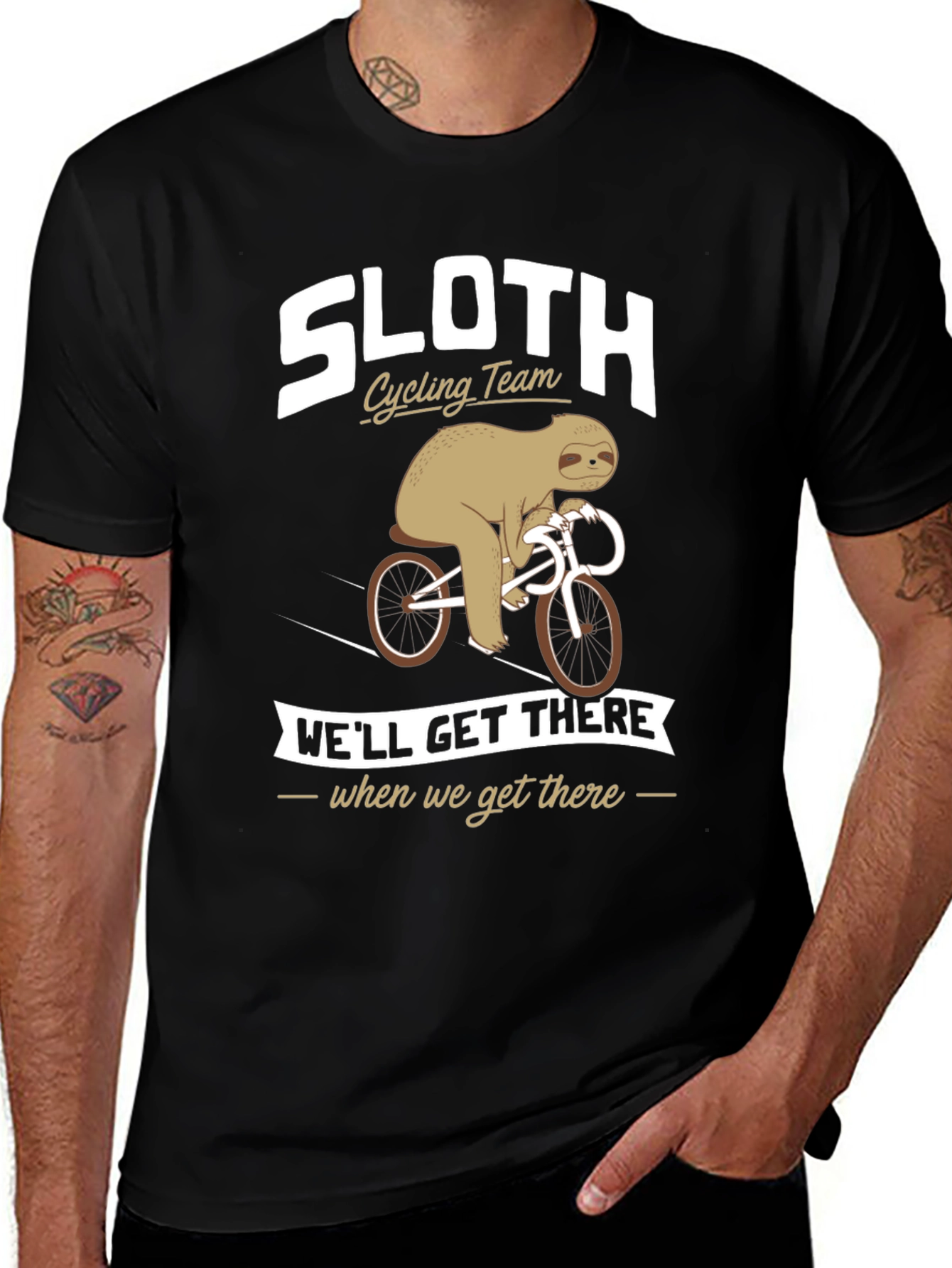 Variant 10 of Sloth Cycling Team T-Shirt - Funny Novelty Tee
