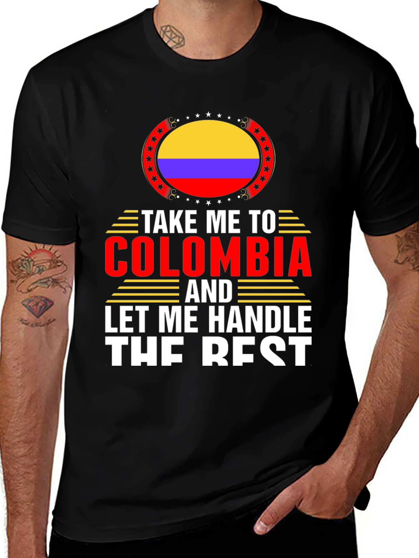 Variant 21 of Colombia Flag Graphic T-Shirt