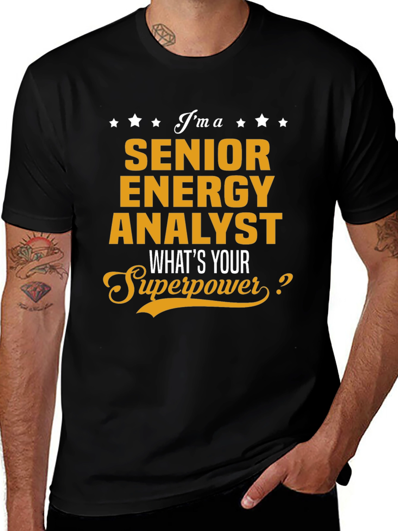 Variant 22 of Senior Energy Analyst Superpower T-Shirt