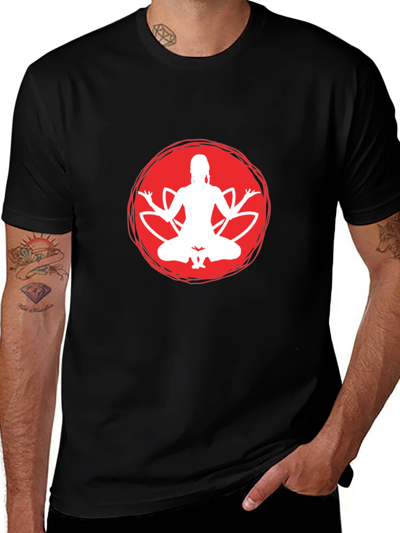 Variant 29 of Yoga Meditation Black T-Shirt
