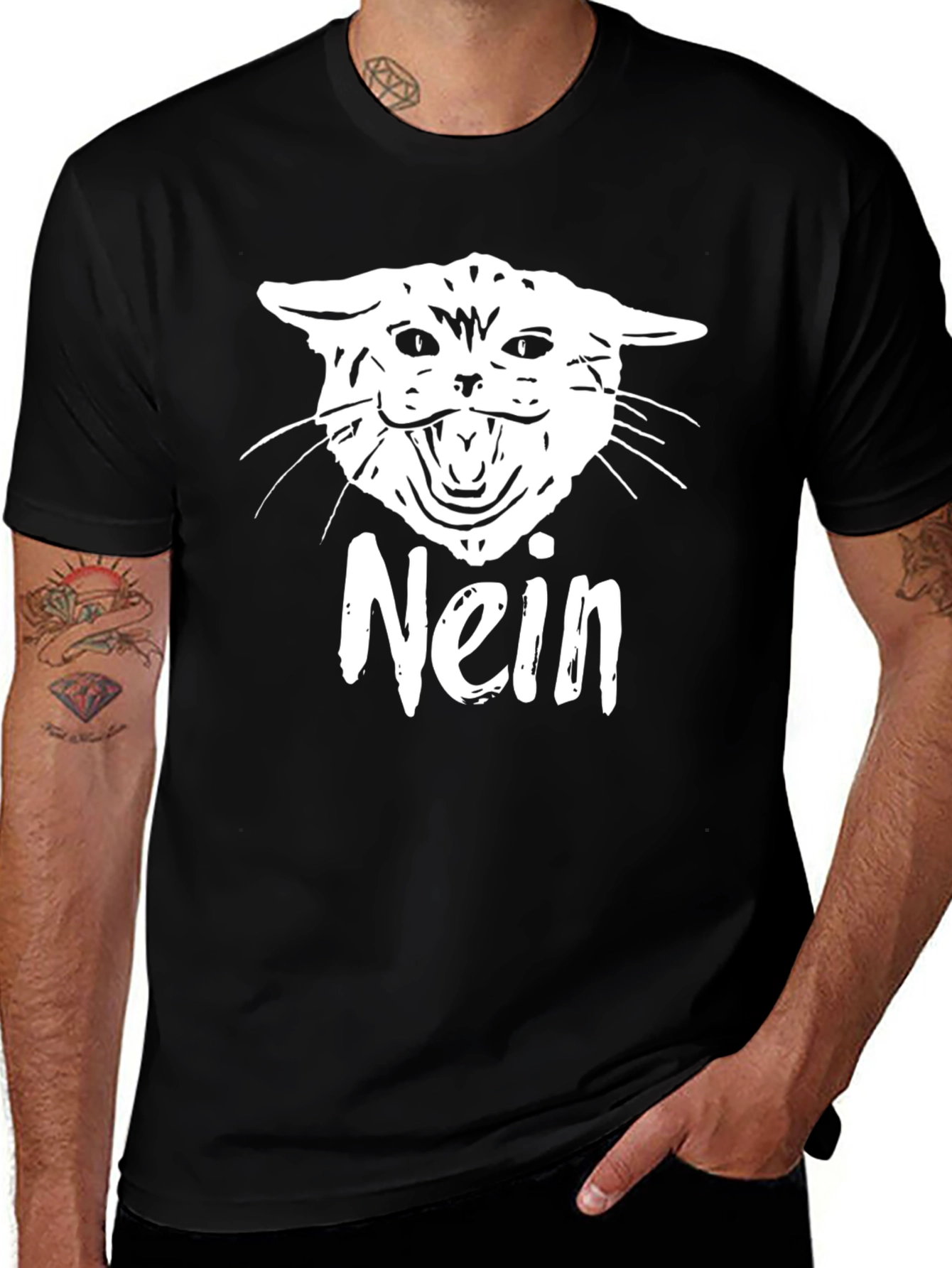 Variant 23 of Nein Cat Meme T-Shirt - Funny Graphic Tee