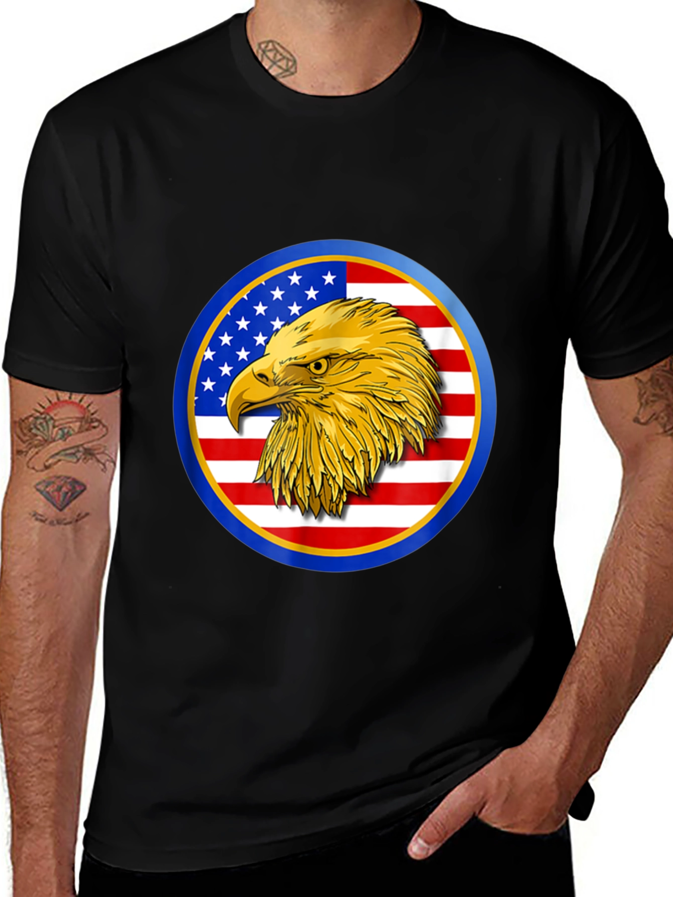 Variant 17 of Eagle Flag Graphic T-Shirt - Patriotic Design