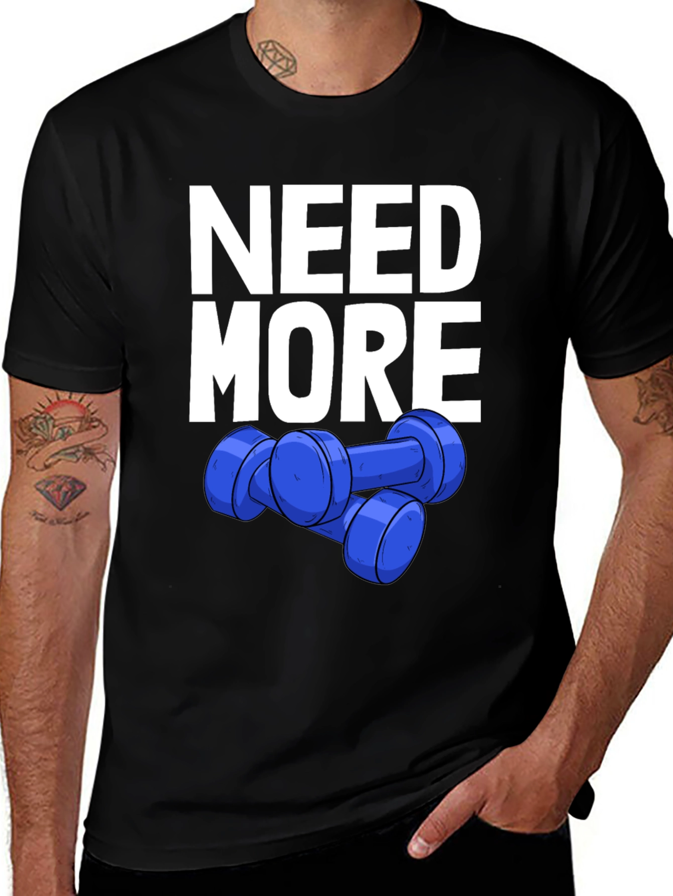 Variant 19 of Need More Weights T-Shirt - Gym Workout Apparel