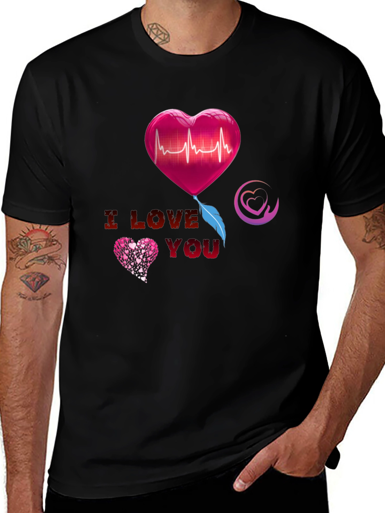 Variant 22 of I Love You Heartbeat Graphic Tee