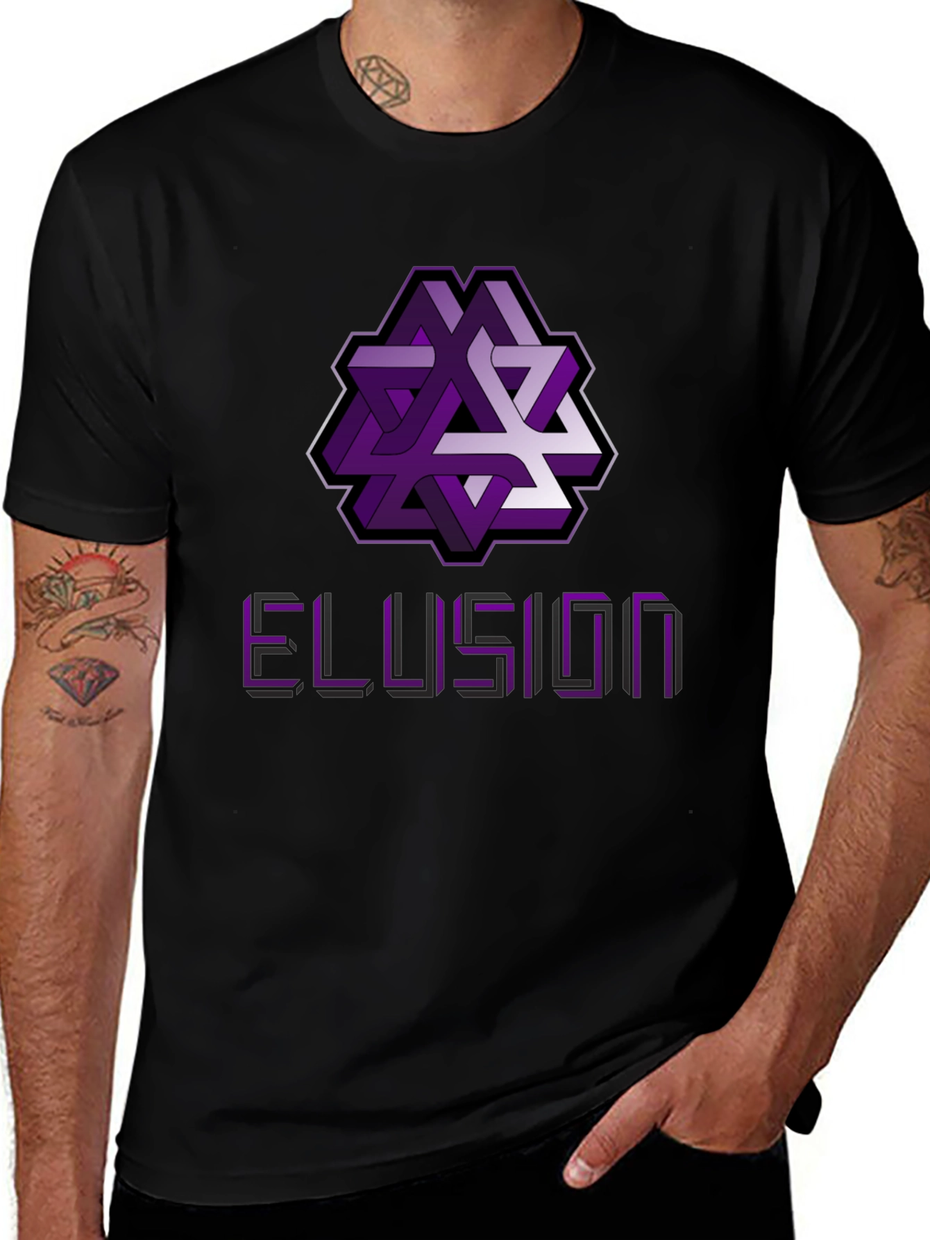 Variant 23 of Optical Illusion Graphic Tee - Abstract Geometric Design Shirt