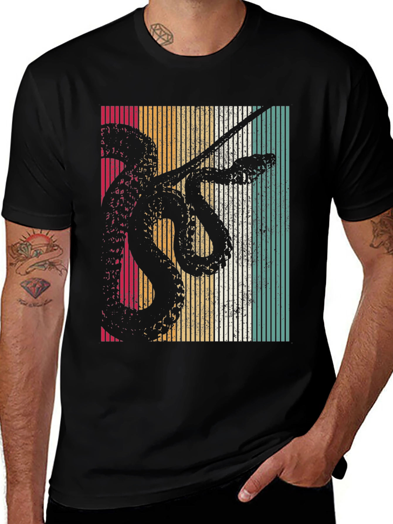 Variant 4 of Retro Snake T-Shirt - Vintage Style Reptile Graphic Tee