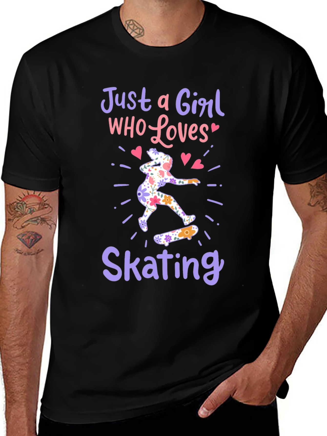 Variant 28 of Just a Girl Who Loves Skating T-Shirt