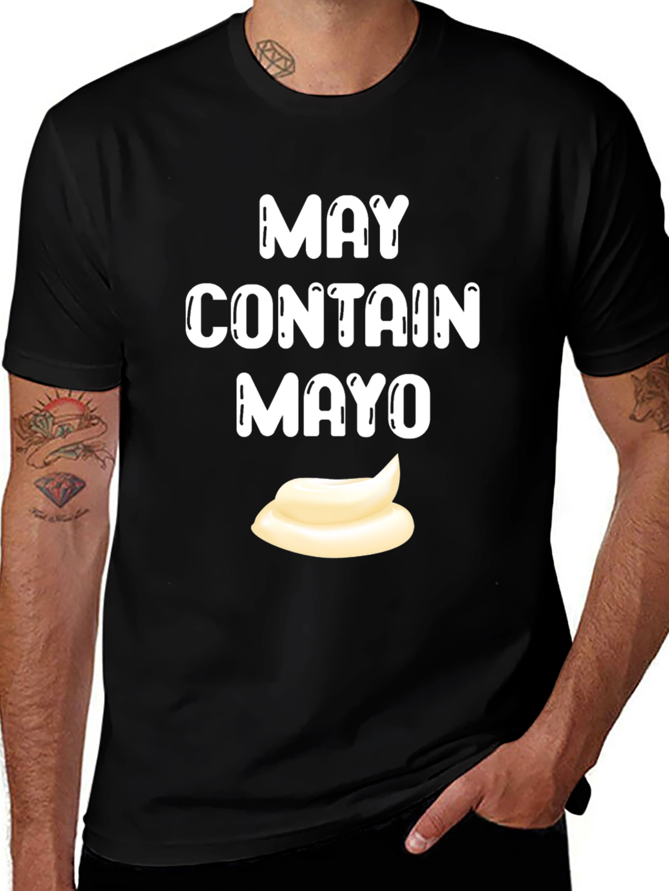 Variant 11 of May Contain Mayo T-Shirt - Funny Foodie Tee