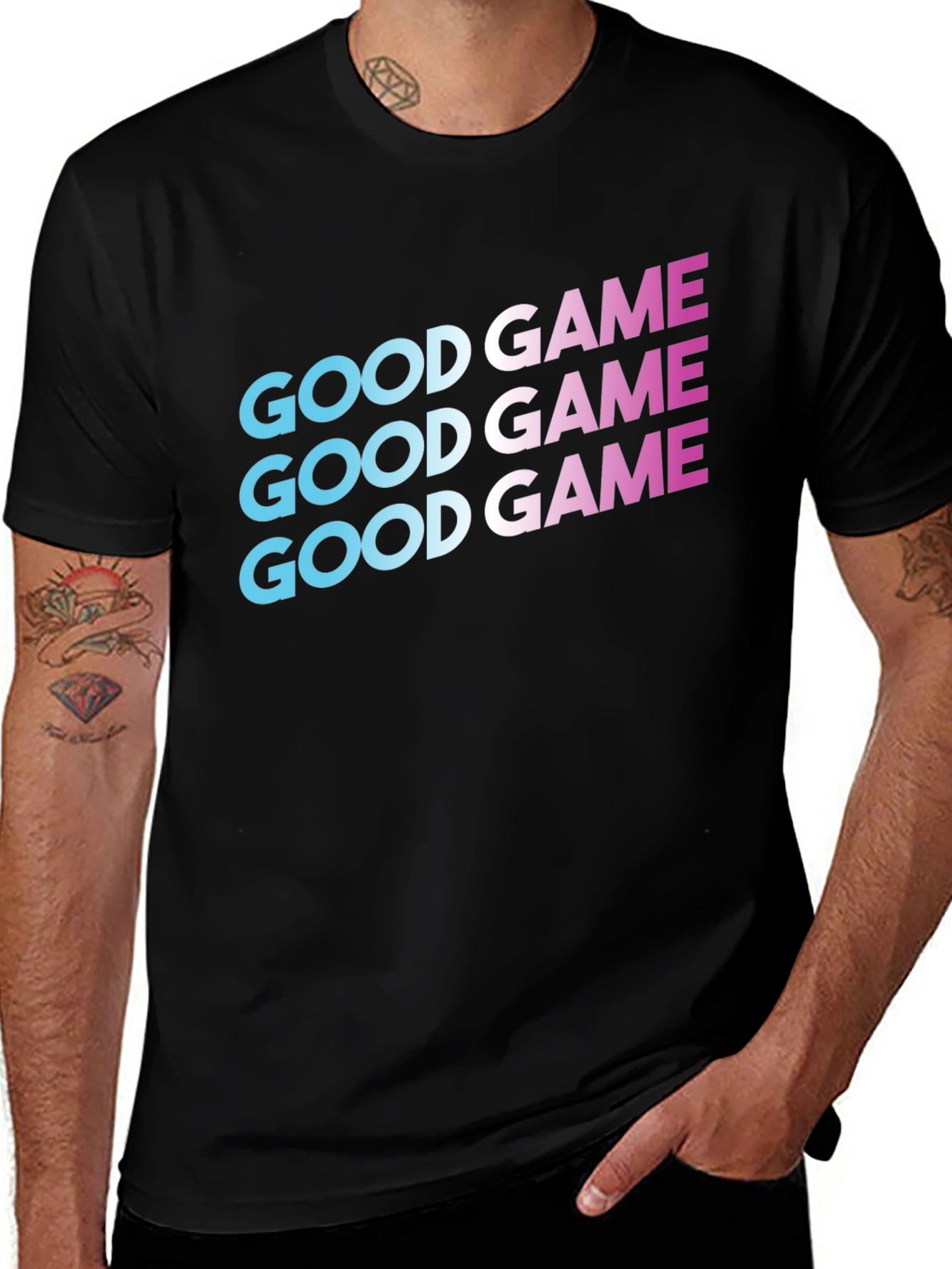 Variant 30 of Good Game Graphic Print Tee - Black