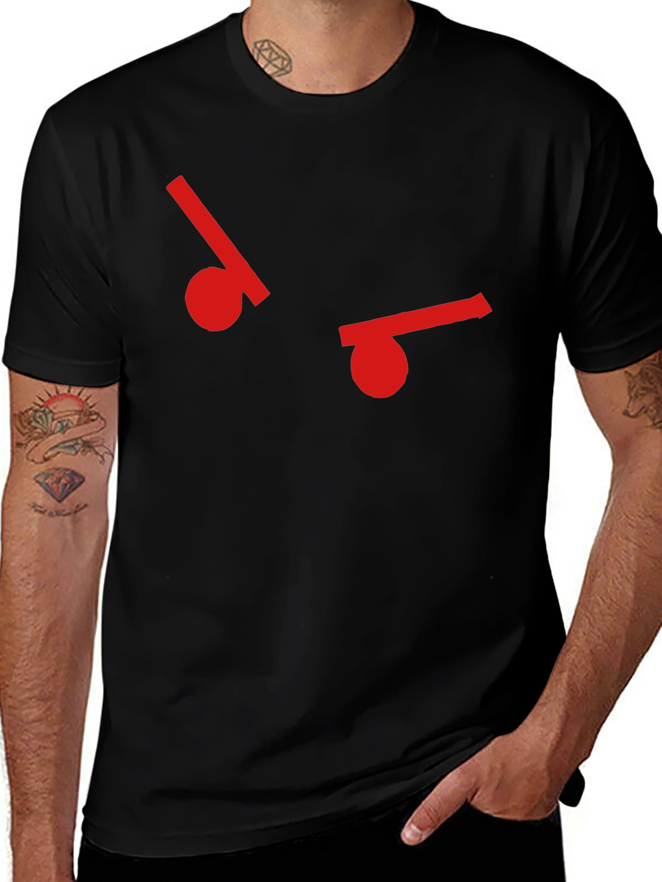 Black Whistle Graphic Black Crew Neck Tee main image