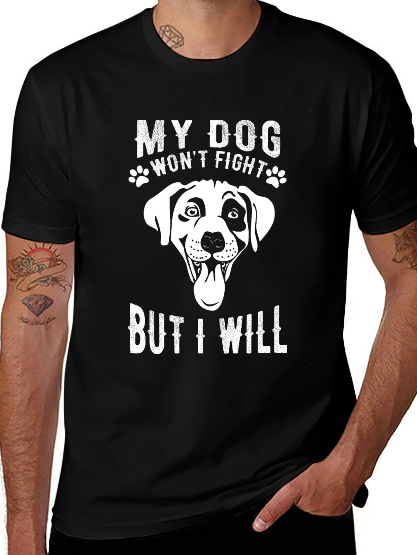 Variant 21 of My Dog Won't Fight Men's T-Shirt