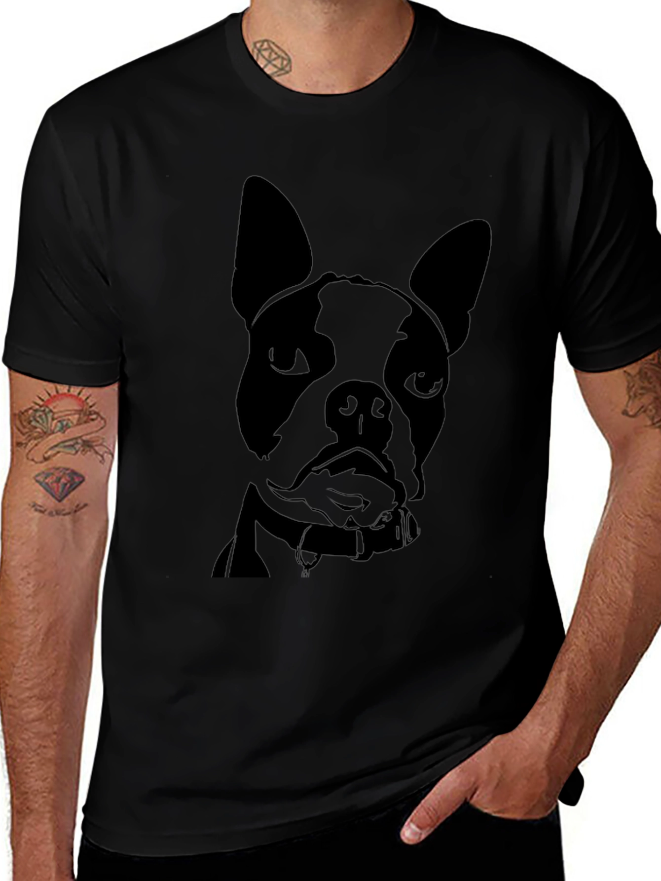 Black Boston Terrier Graphic Tee