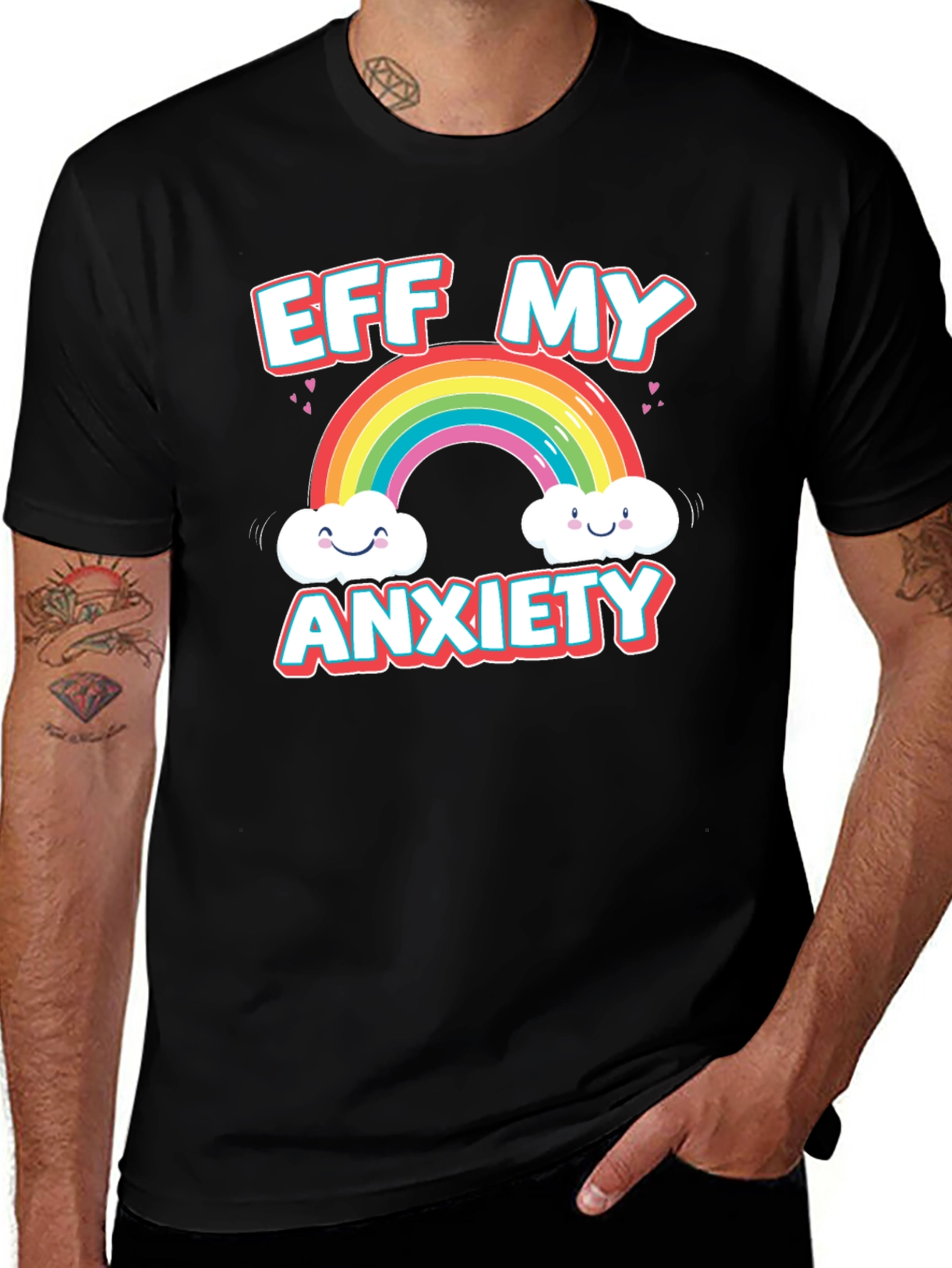 Variant 5 of Eff My Anxiety Rainbow Graphic Tee