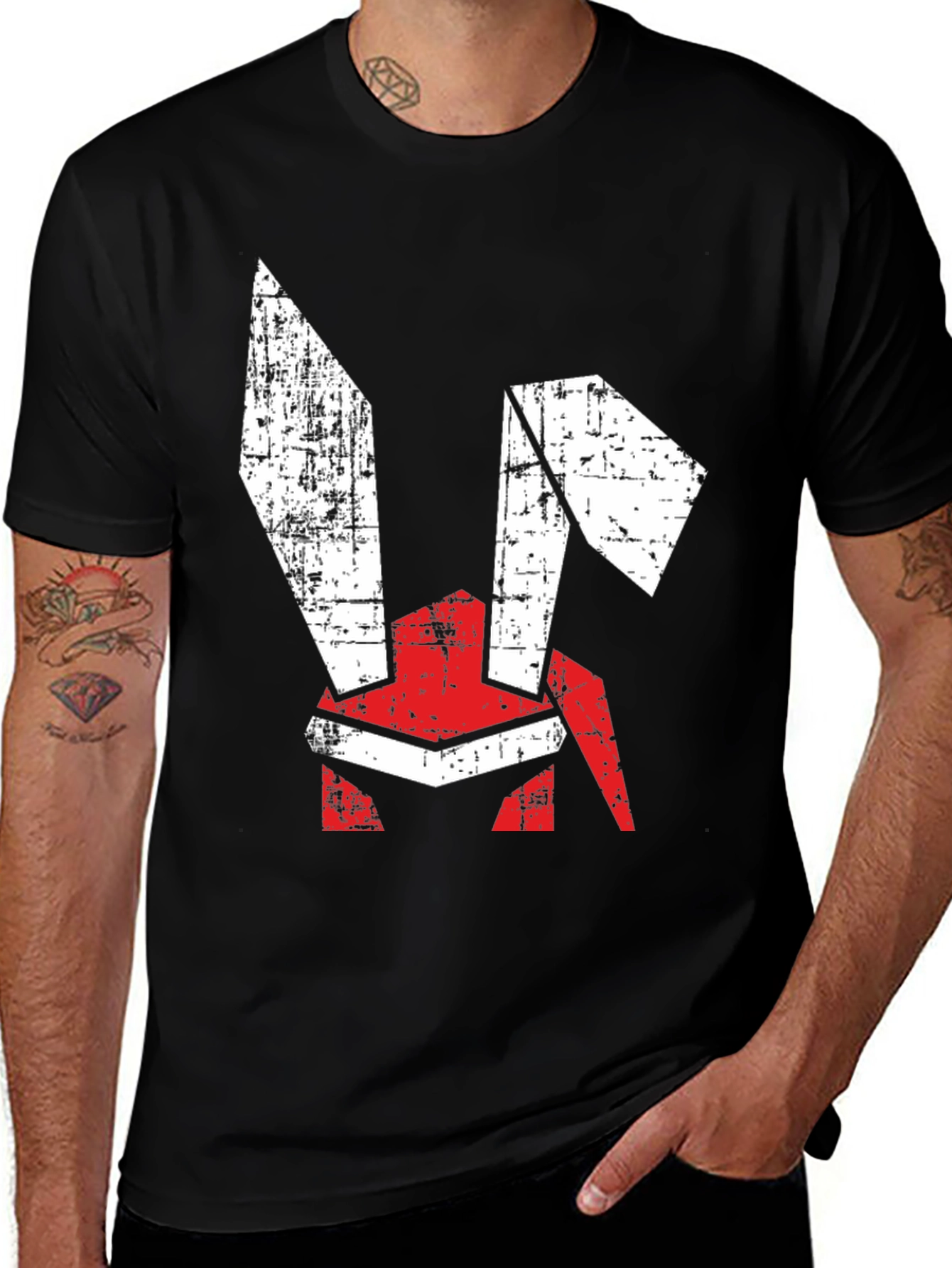 Variant 8 of Geometric Bunny Graphic T-Shirt