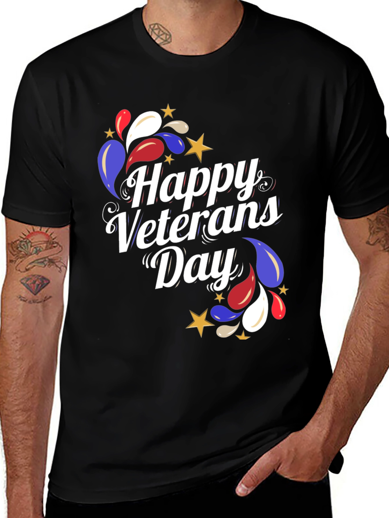 Happy Veterans Day Black T-Shirt