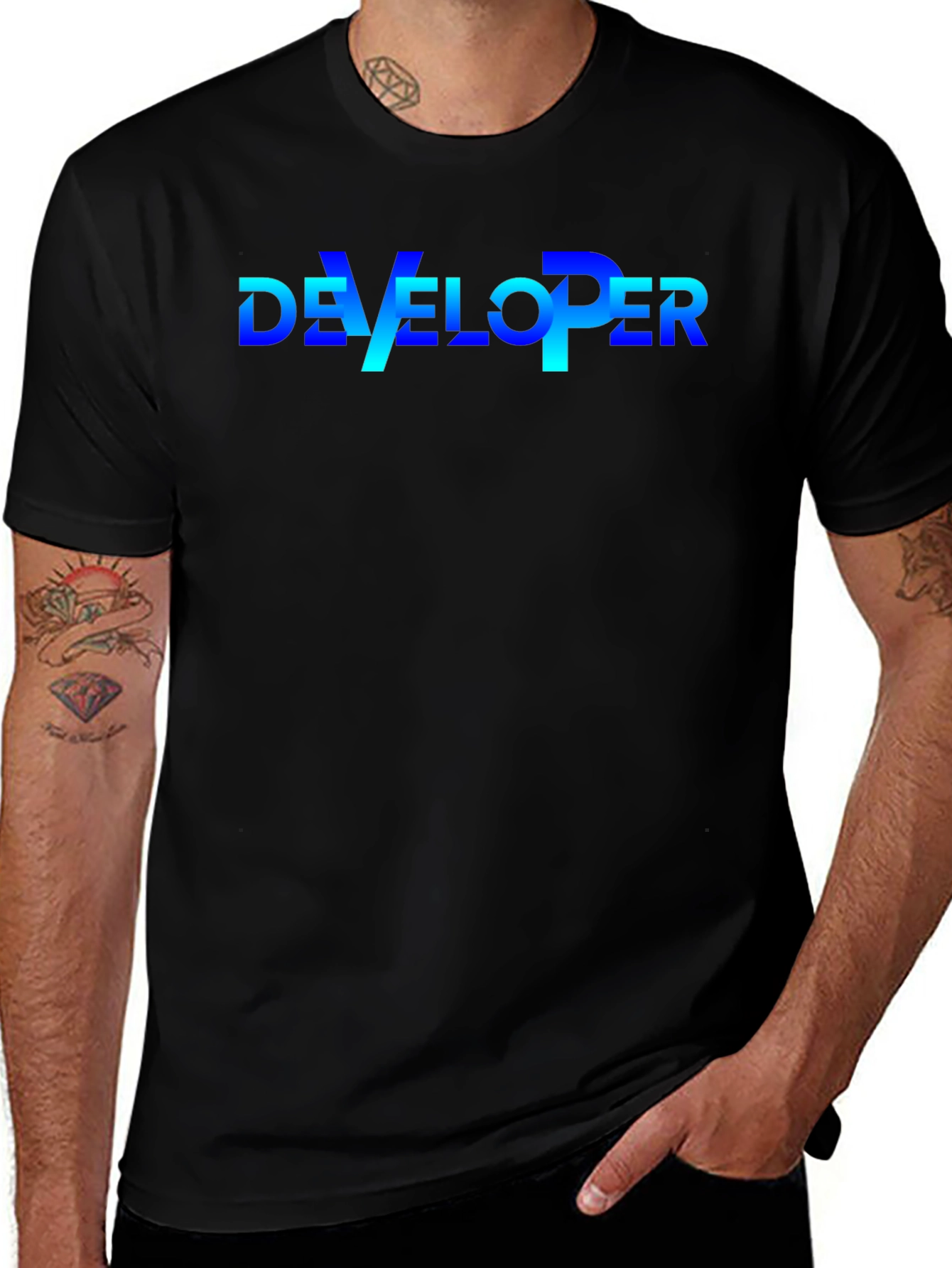 Developer T-Shirt - Gradient Text Design
